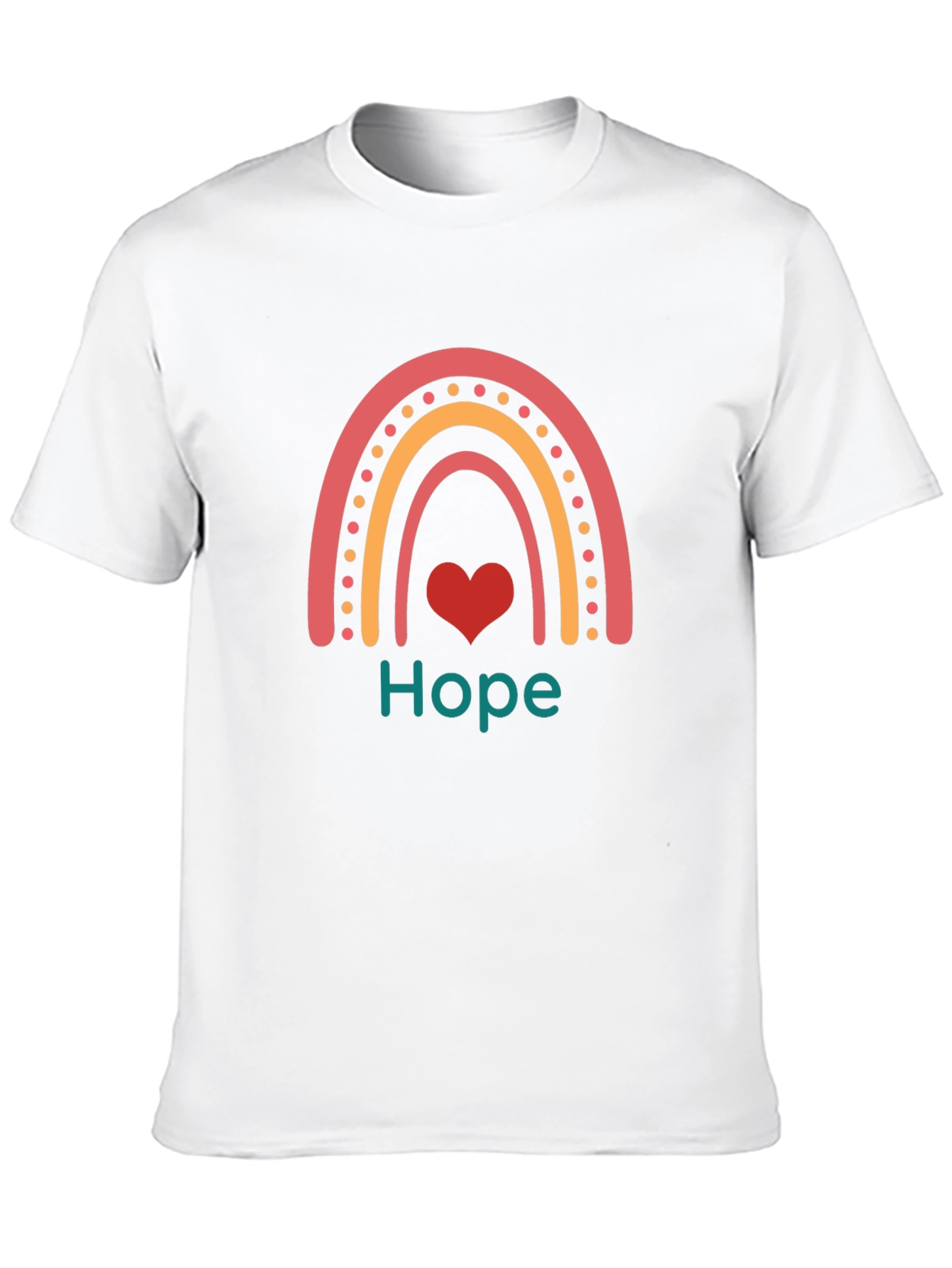Hope Rainbow Heart Tee - Black Graphic T-Shirt
