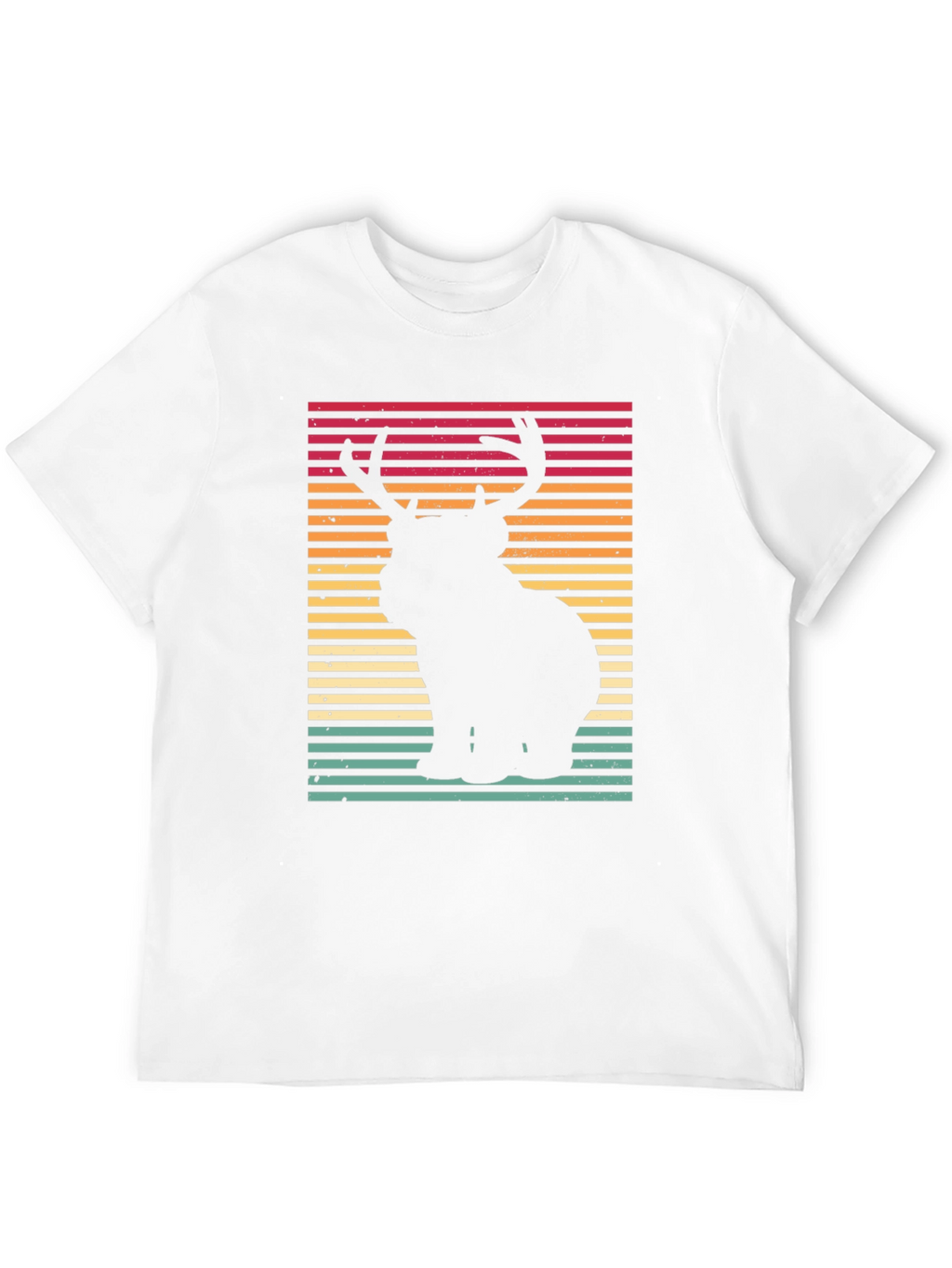 Retro Bear Deer Graphic Tee - Black