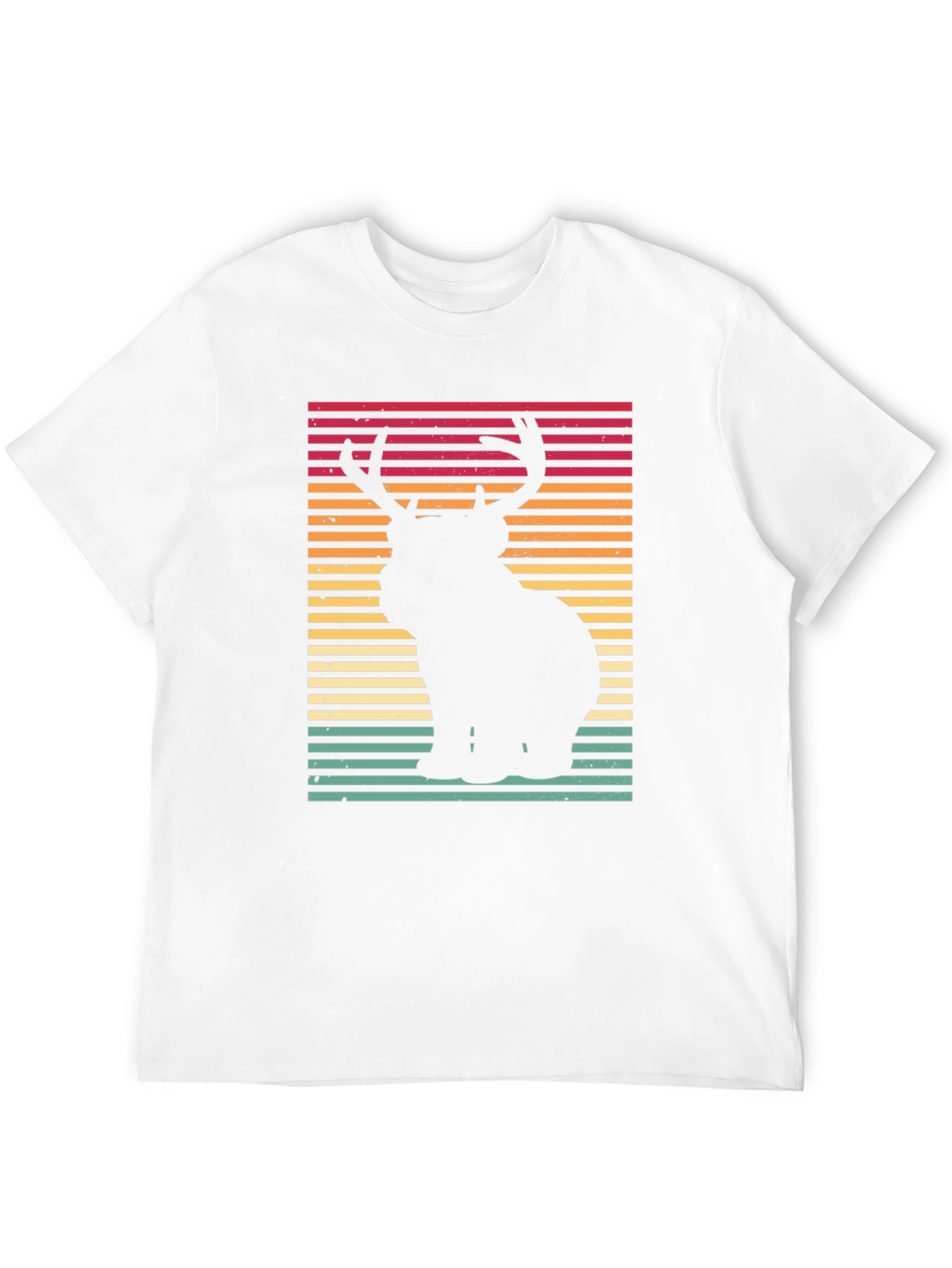 Retro Bear Deer Graphic Tee - Black