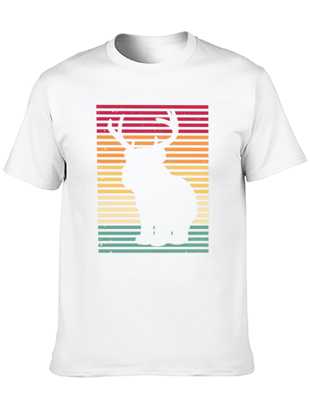 Retro Bear Deer Graphic Tee - Black