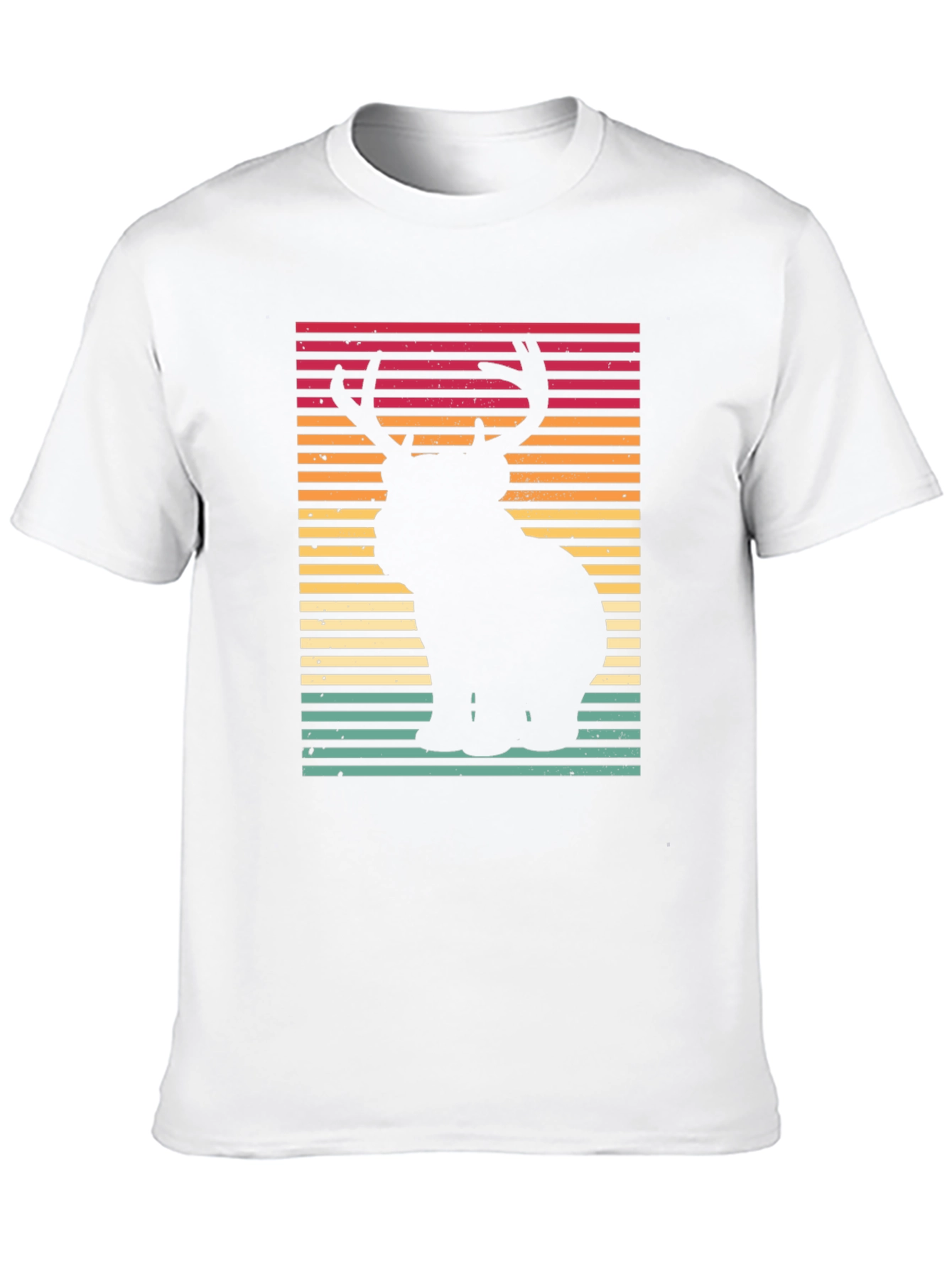 Retro Bear Deer Graphic Tee - Black