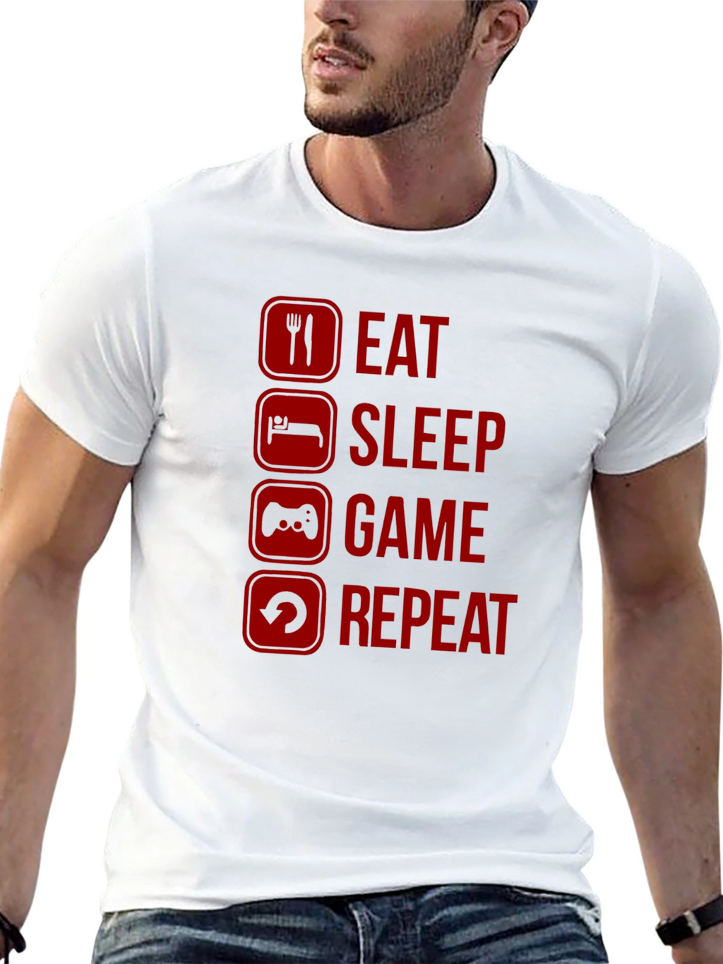 Eat Sleep Game Repeat Gamer T-Shirt