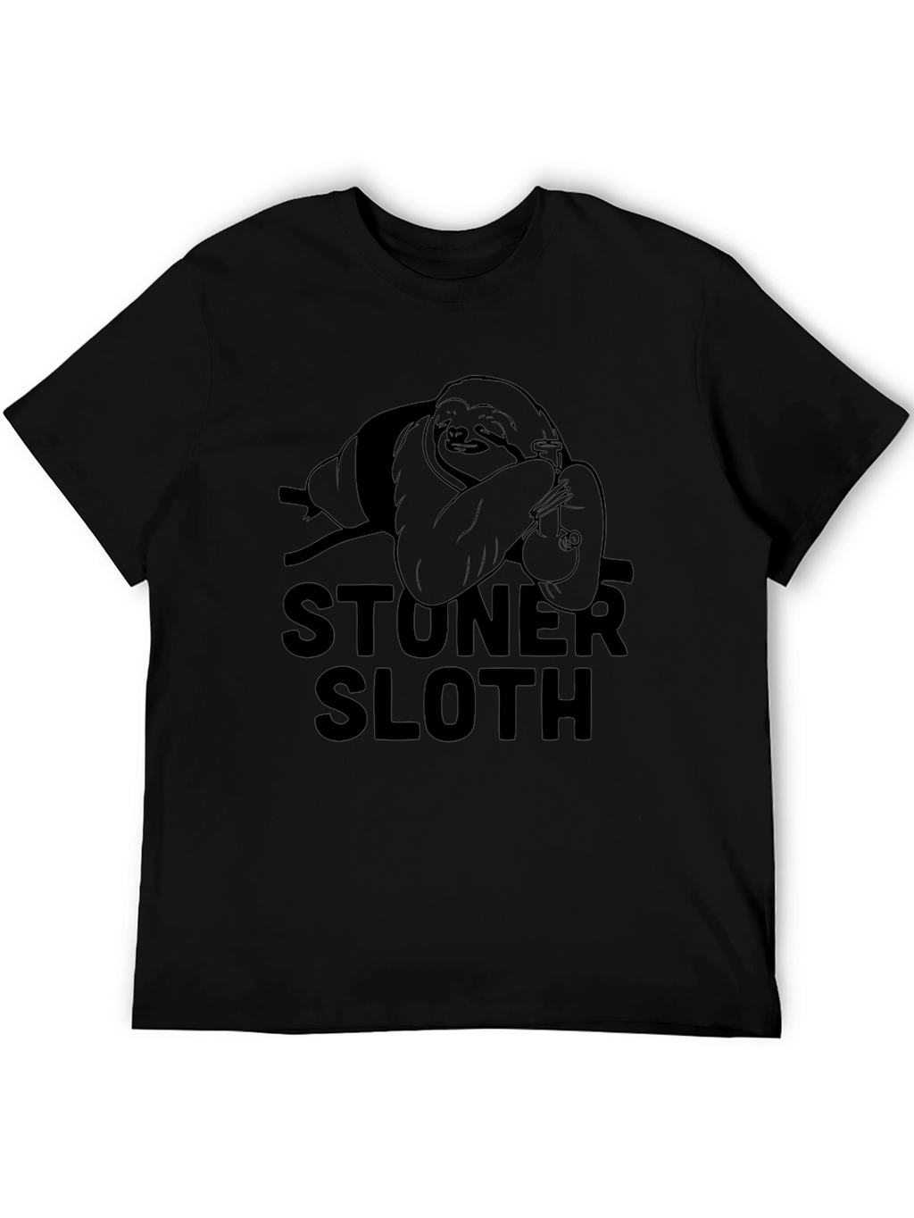 Stoner Sloth Graphic T-Shirt - Relaxed Fit Black Tee