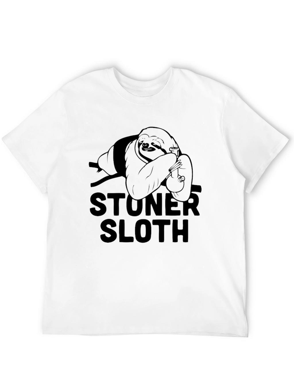 Stoner Sloth Graphic T-Shirt - Relaxed Fit Black Tee