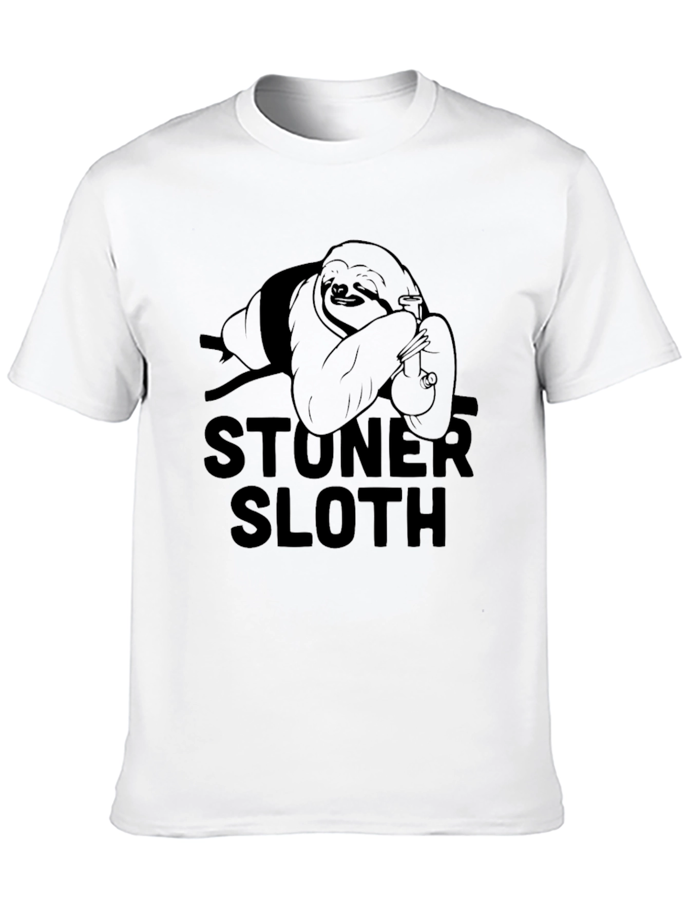 Stoner Sloth Graphic T-Shirt - Relaxed Fit Black Tee