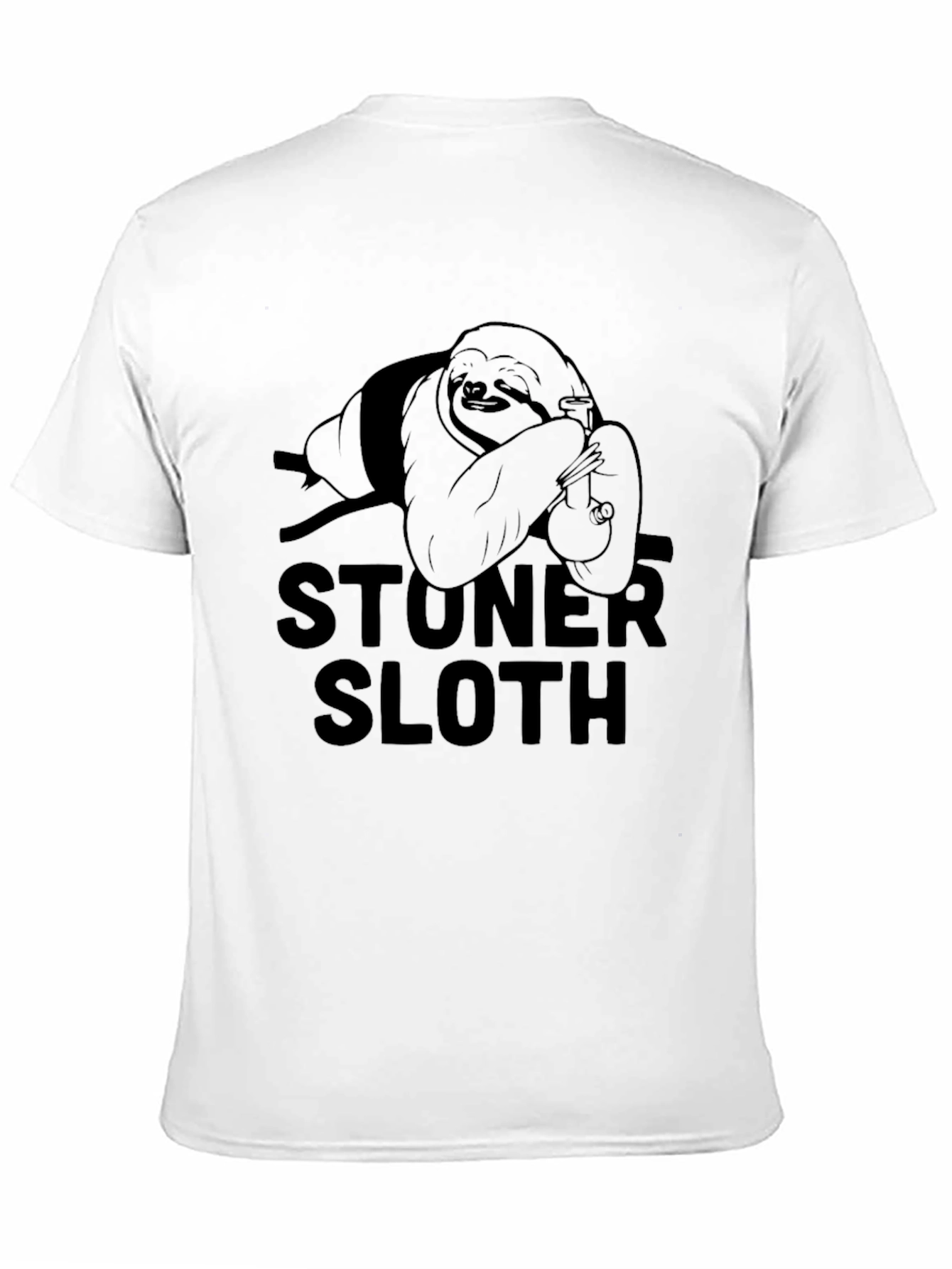 Stoner Sloth Graphic T-Shirt - Relaxed Fit Black Tee