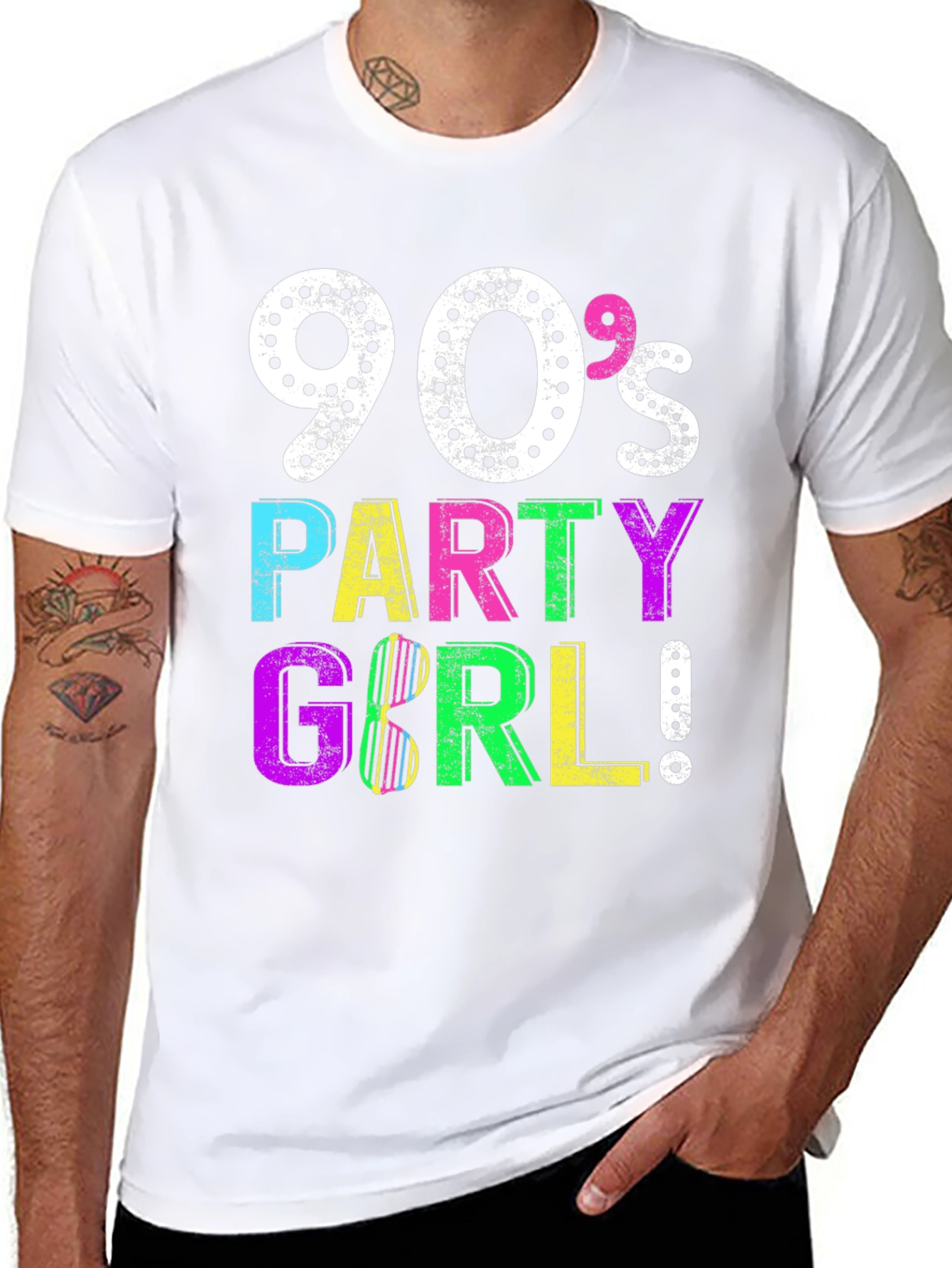 90s Party Girl Graphic Tee - Retro Style!