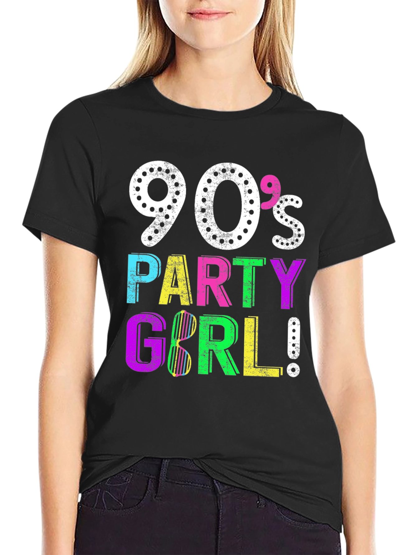 90s Party Girl Graphic Tee - Retro Style!