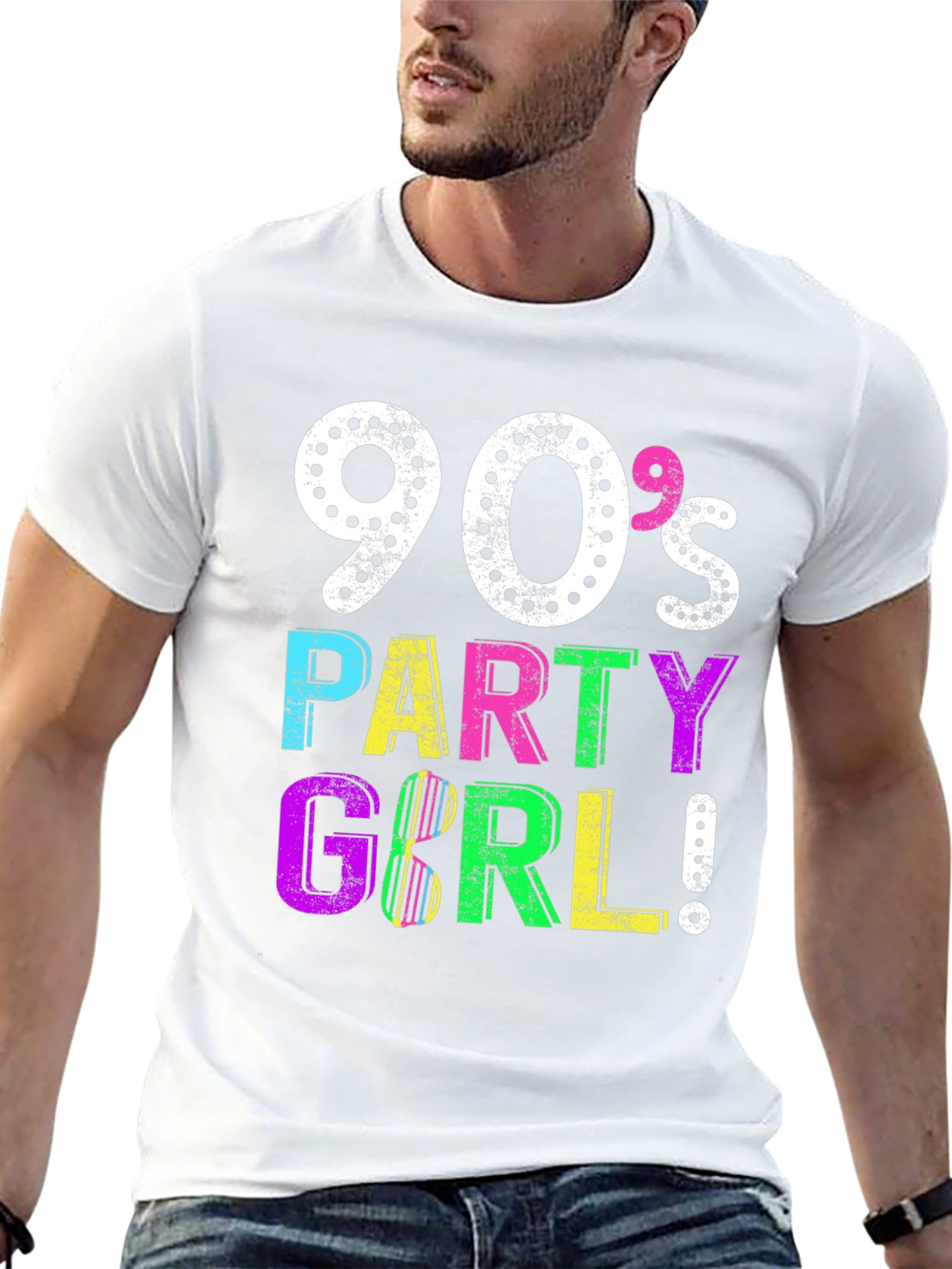 90s Party Girl Graphic Tee - Retro Style!