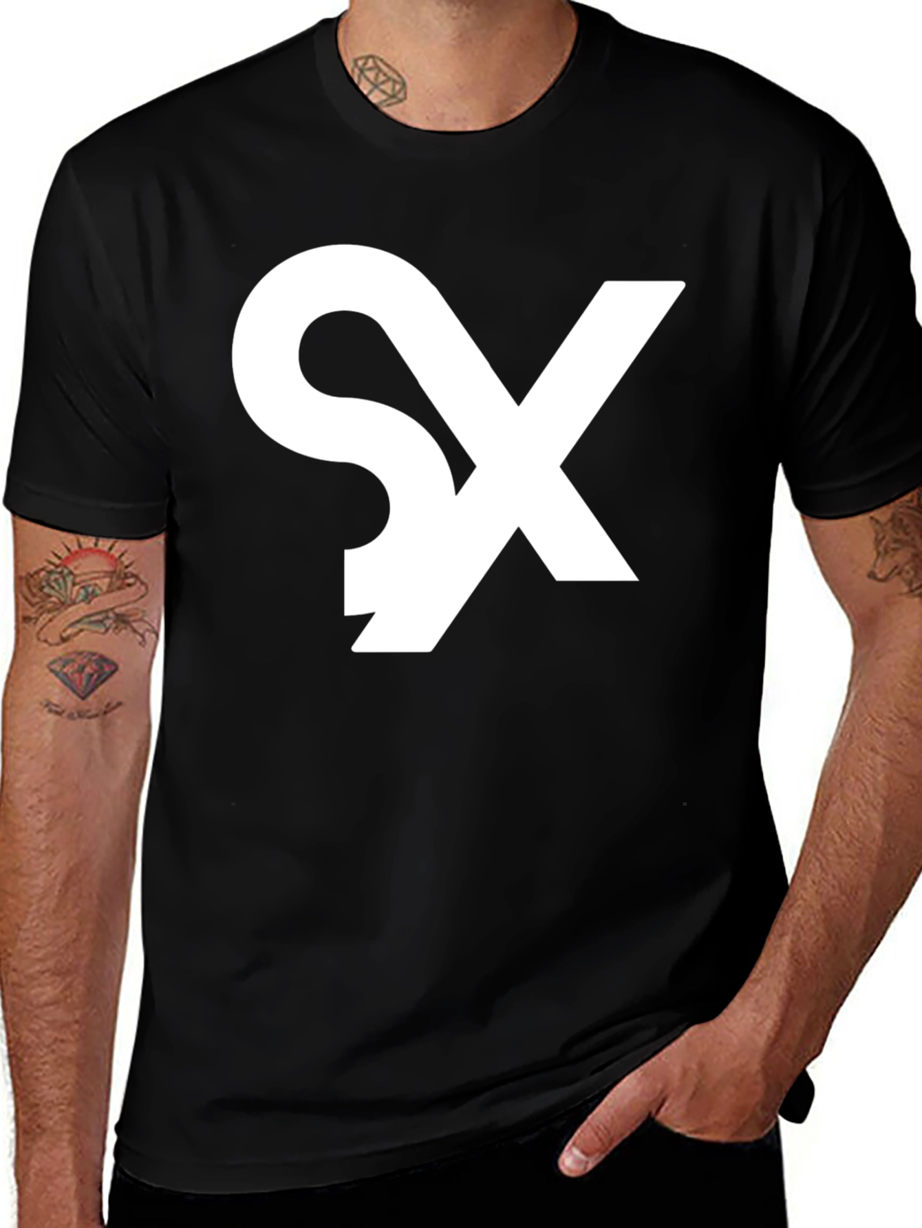 Modern SX Graphic Print Black T-Shirt