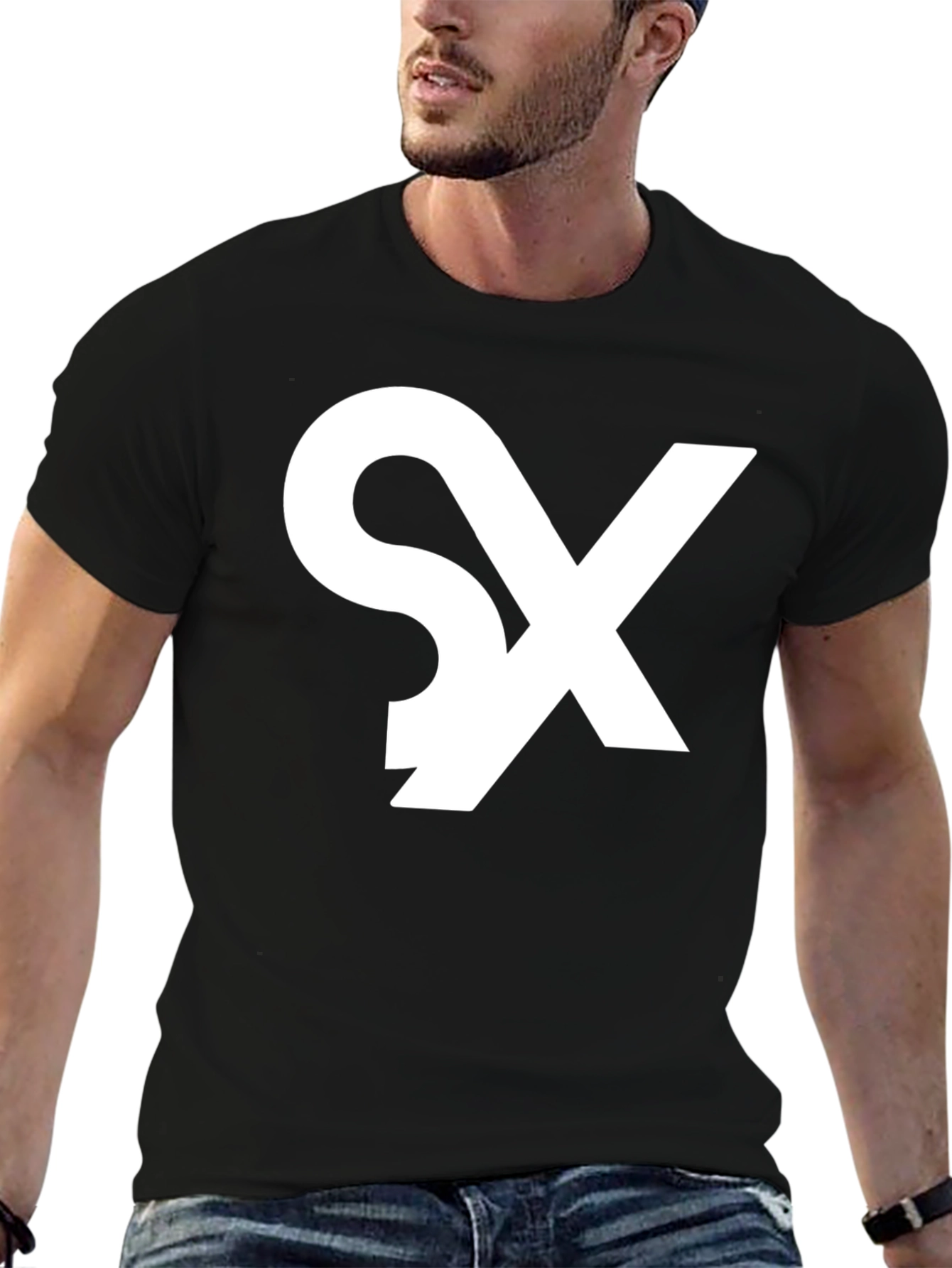 Modern SX Graphic Print Black T-Shirt