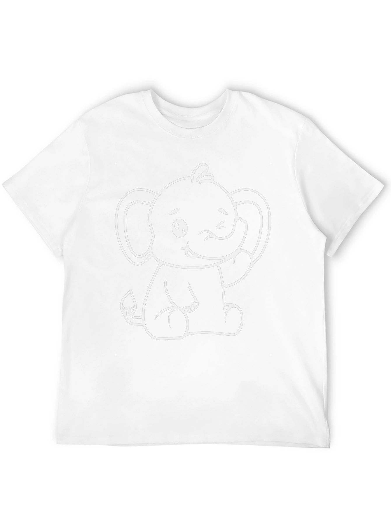 Cute Elephant Graphic Tee - Black Cotton Shirt