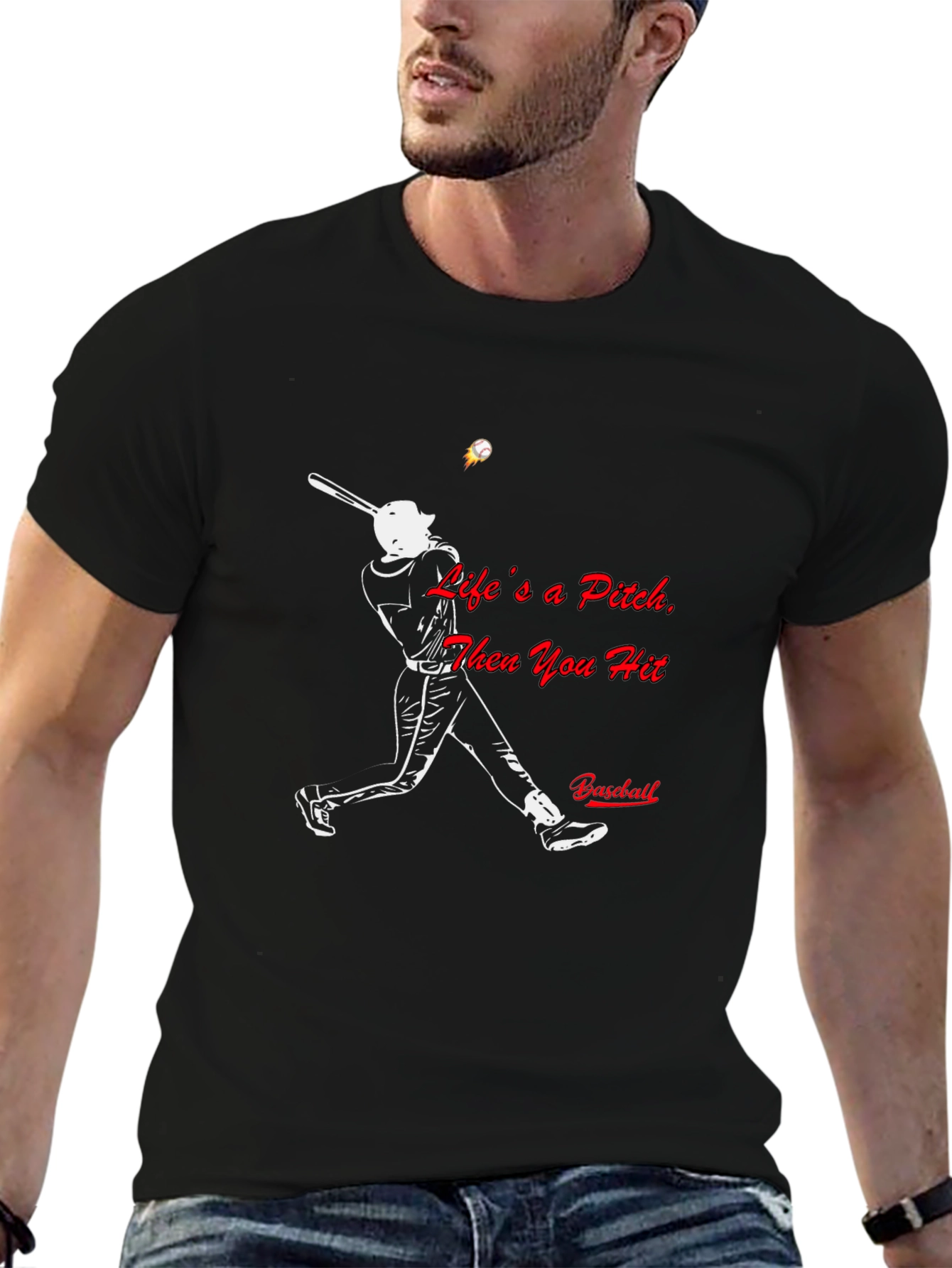 Baseball Life Pitch Black T-Shirt