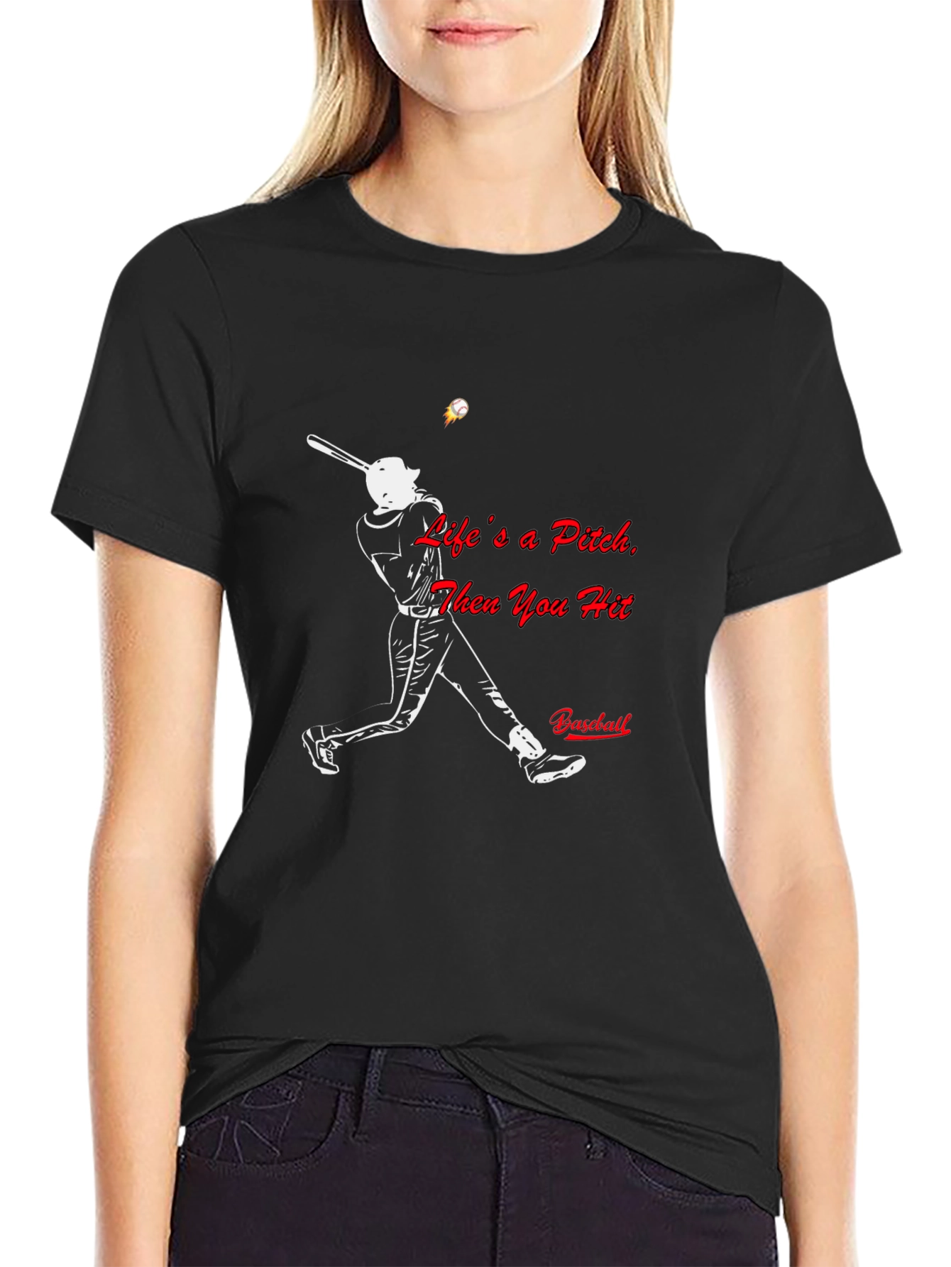 Baseball Life Pitch Black T-Shirt