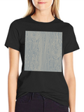 Wood Grain Pattern Black T-Shirt