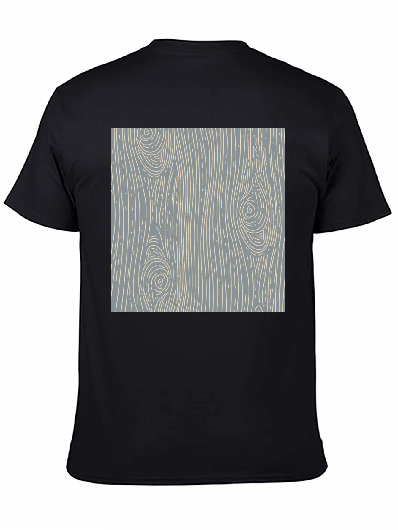 Wood Grain Pattern Black T-Shirt