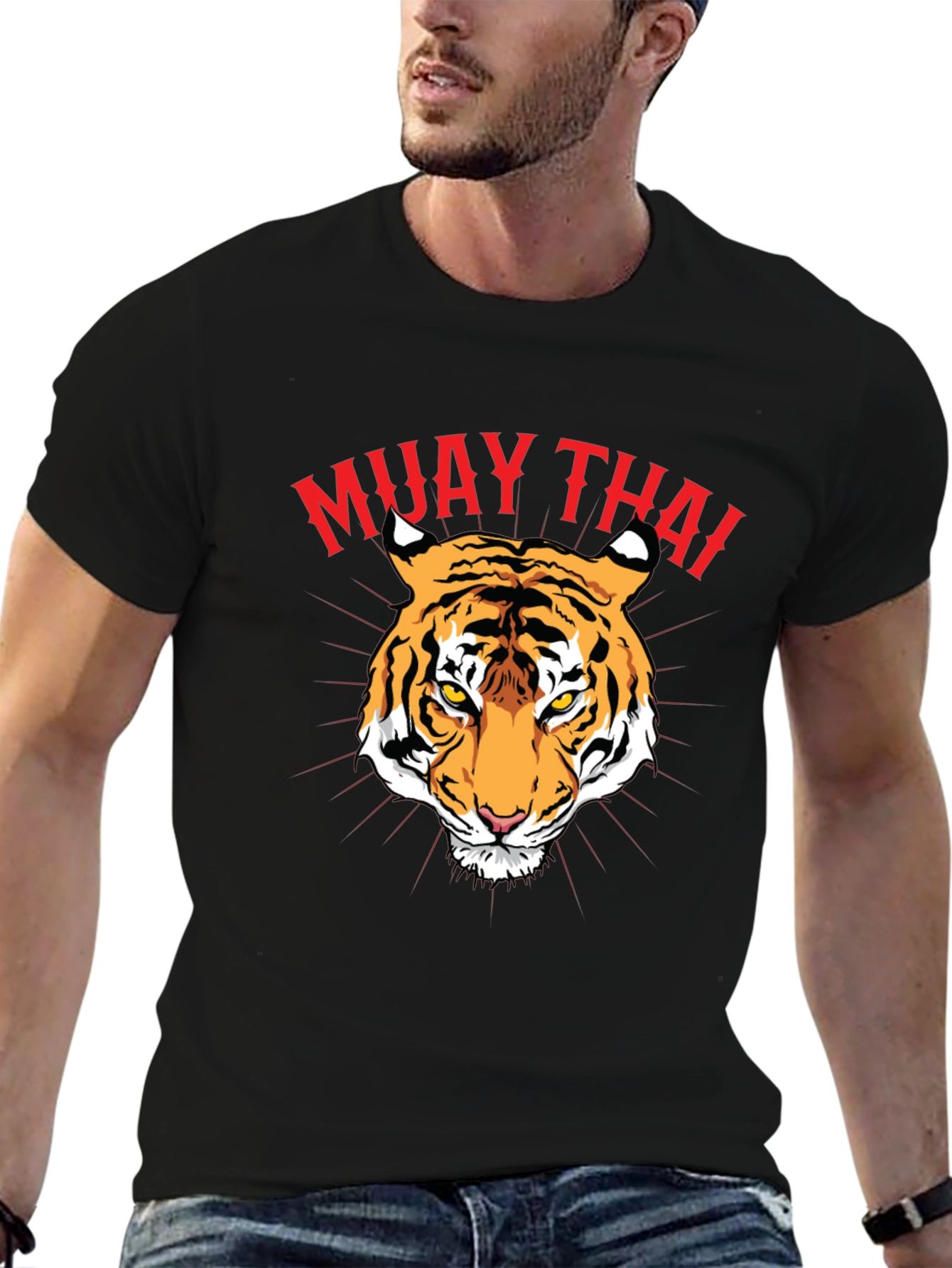 Muay Thai Tiger Graphic Tee - Black