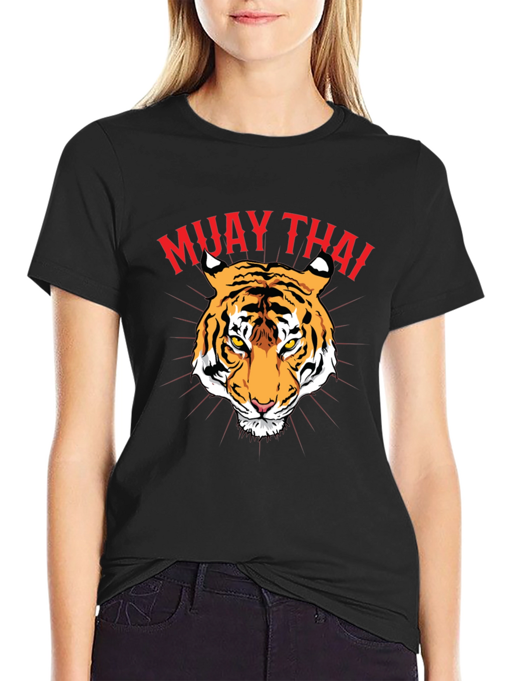 Muay Thai Tiger Graphic Tee - Black