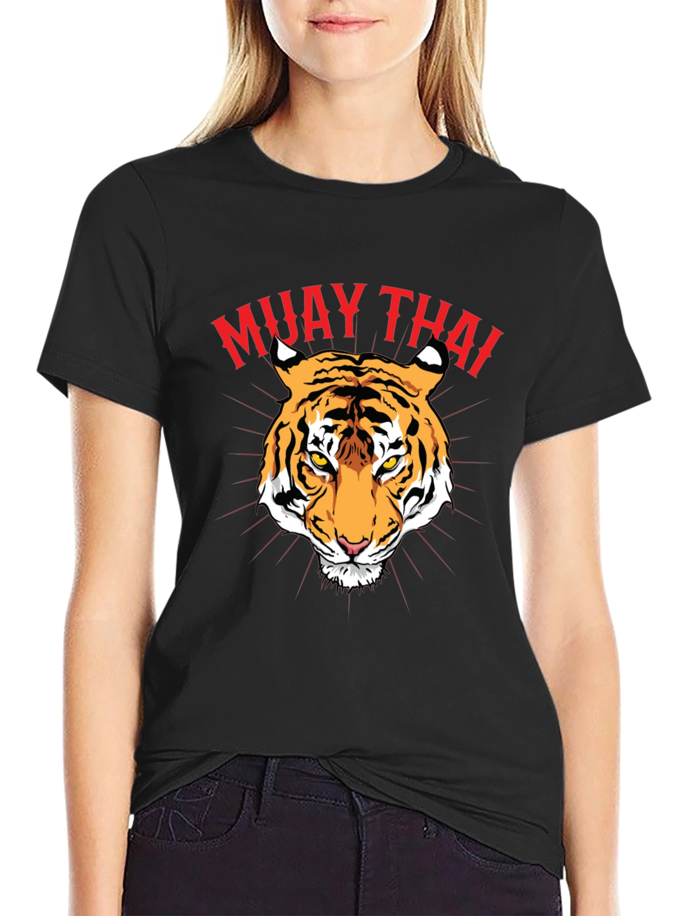 Muay Thai Tiger Graphic Tee - Black
