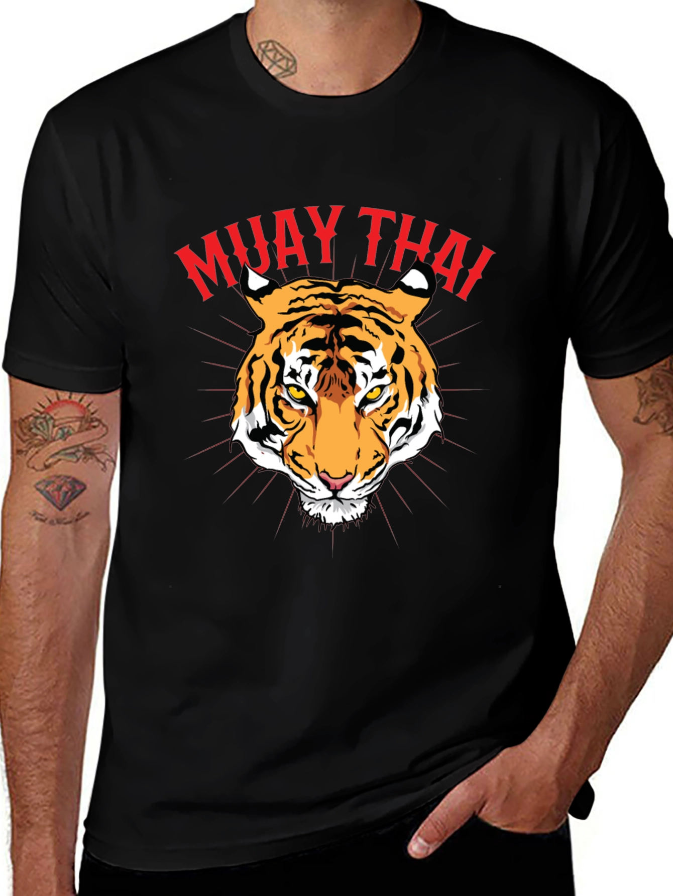 Muay Thai Tiger Graphic Tee - Black