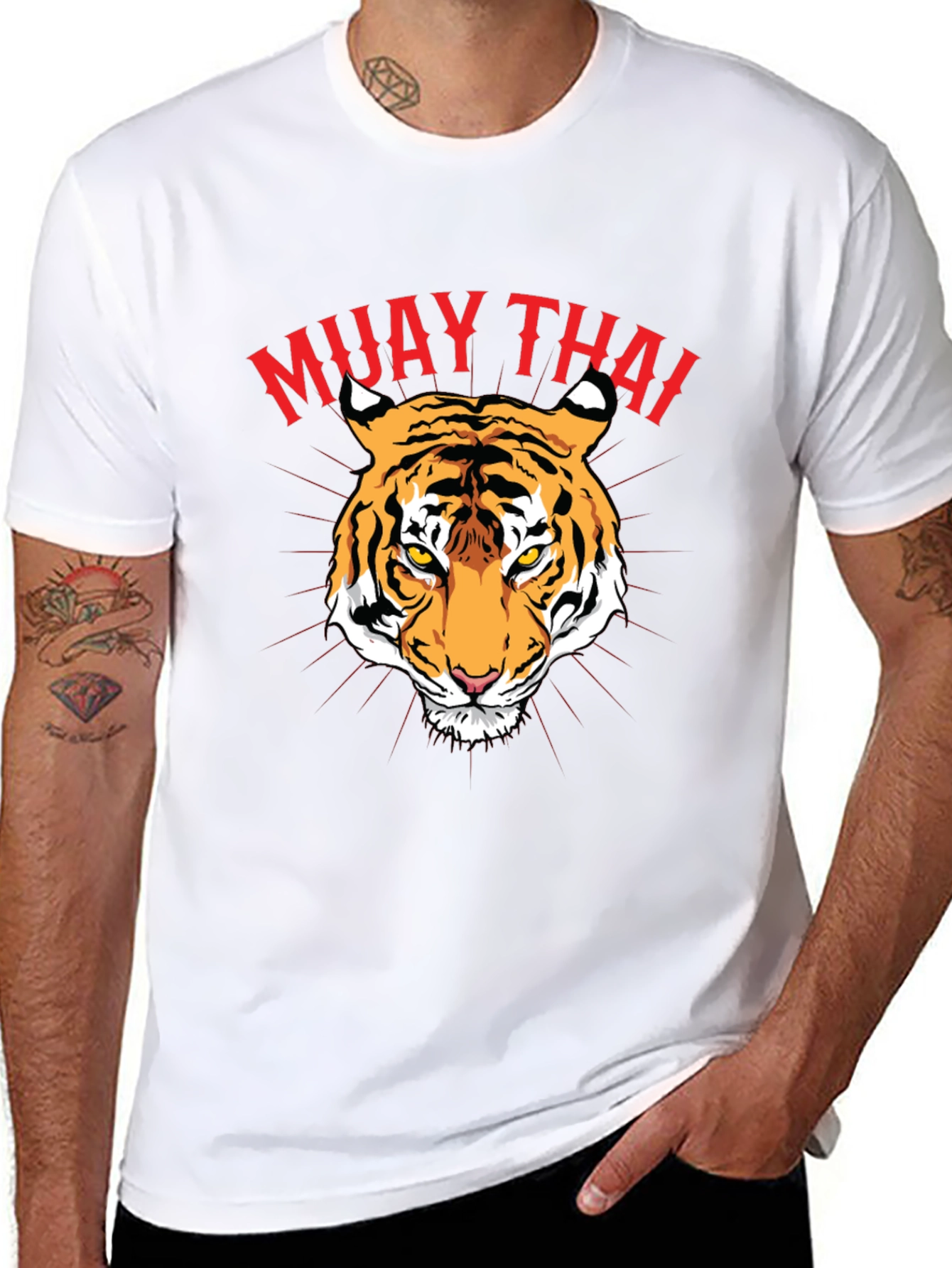 Muay Thai Tiger Graphic Tee - Black