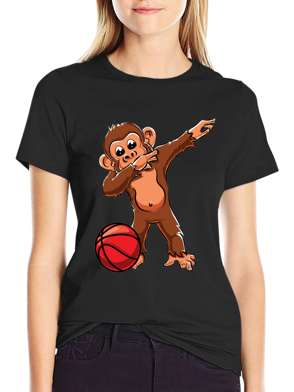 Dabbing Monkey Basketball T-Shirt