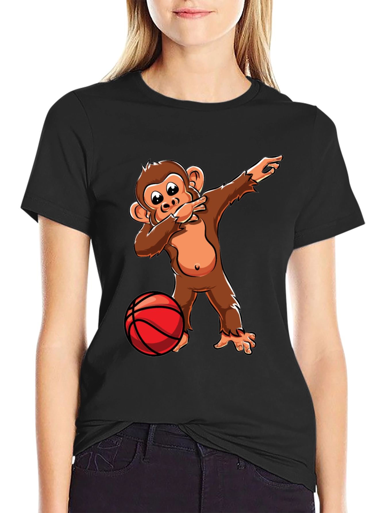 Dabbing Monkey Basketball T-Shirt
