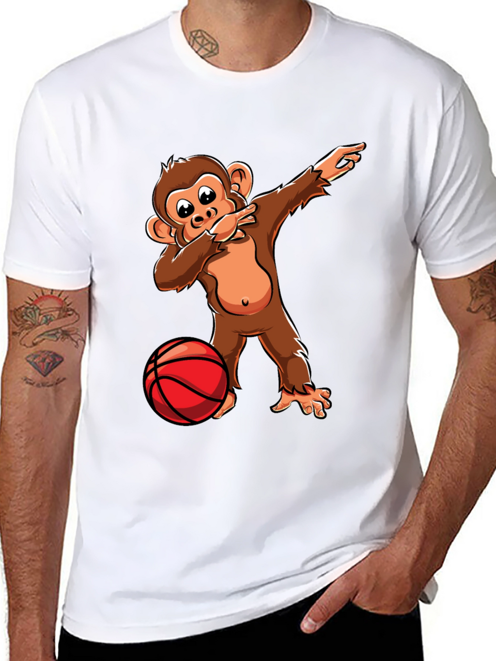 Dabbing Monkey Basketball T-Shirt