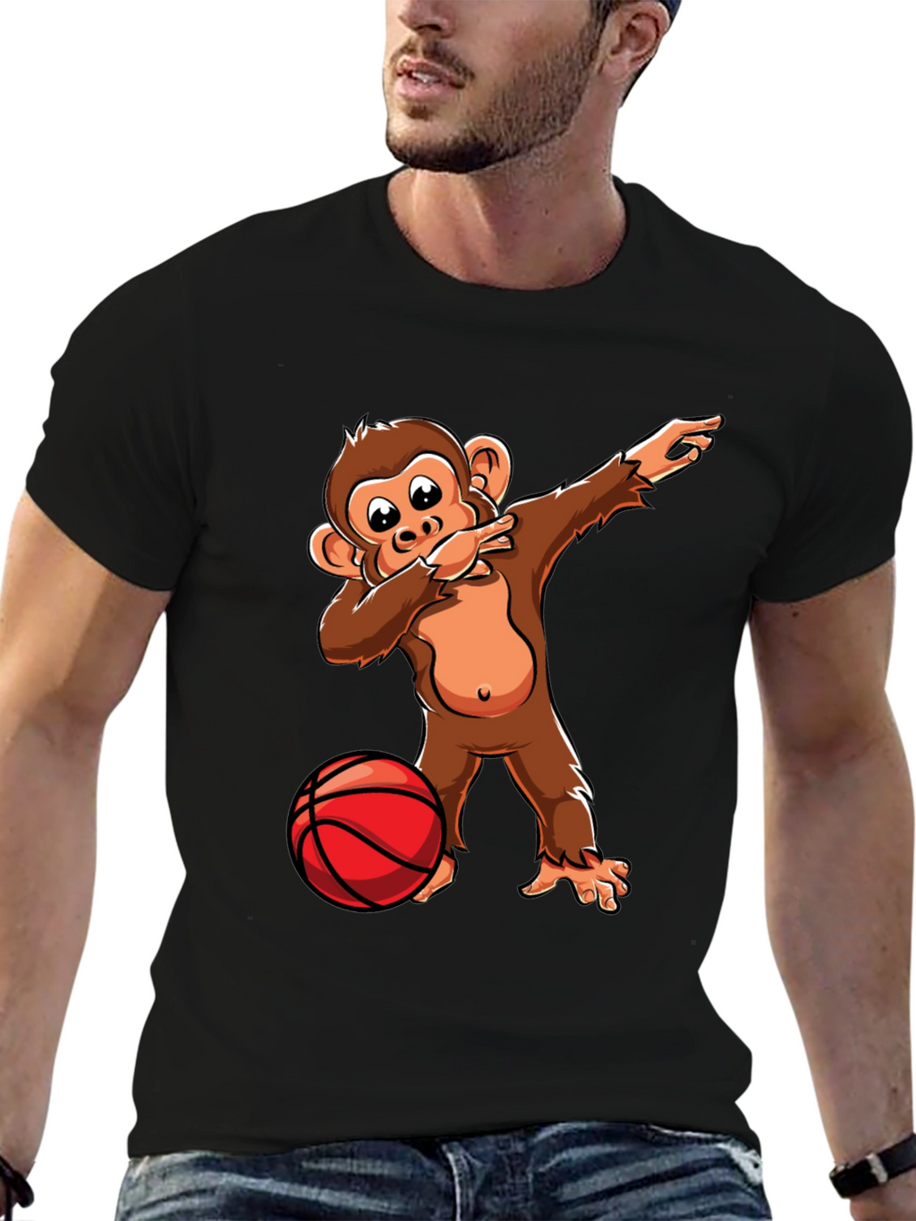 Dabbing Monkey Basketball T-Shirt