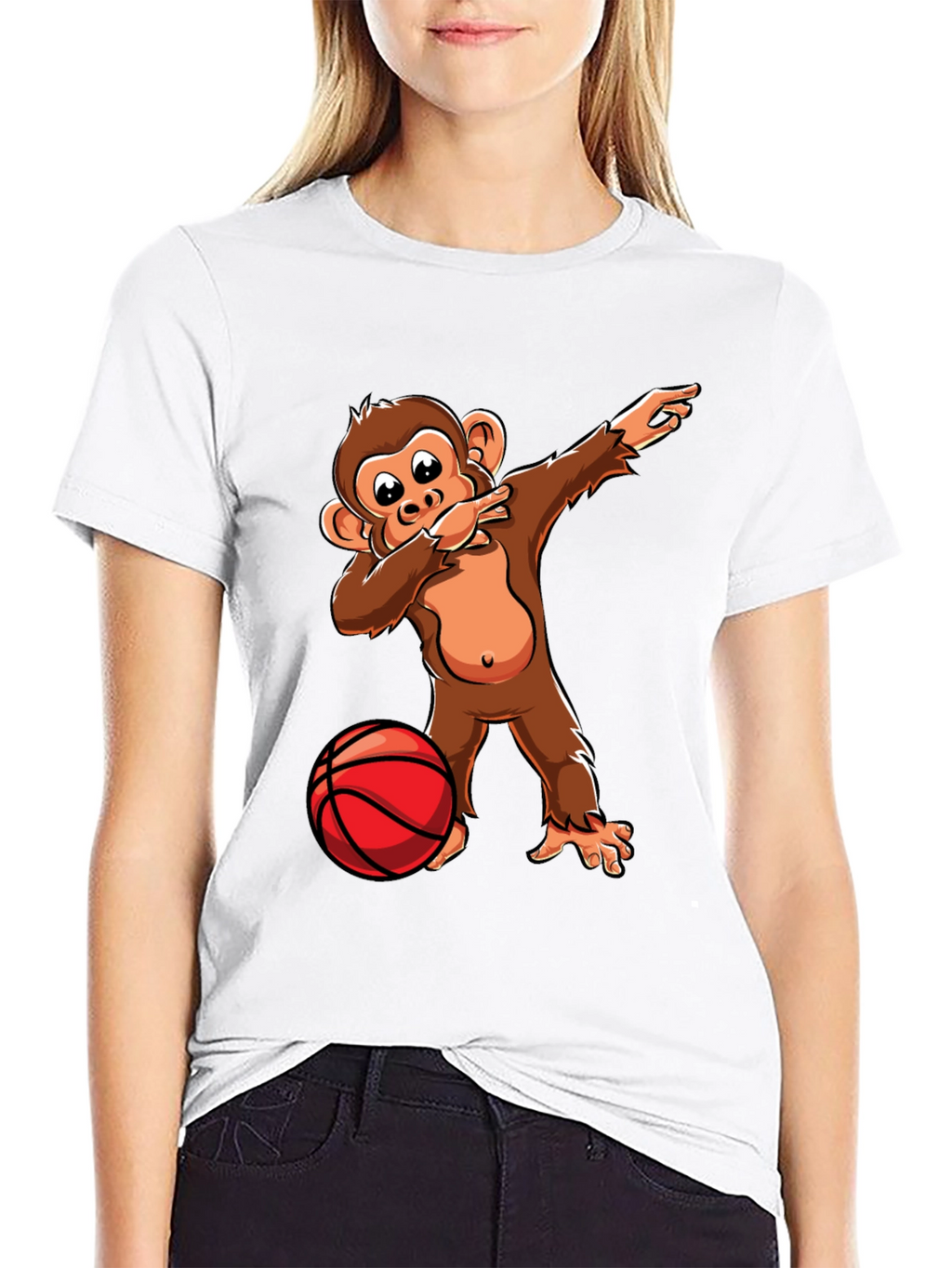 Dabbing Monkey Basketball T-Shirt