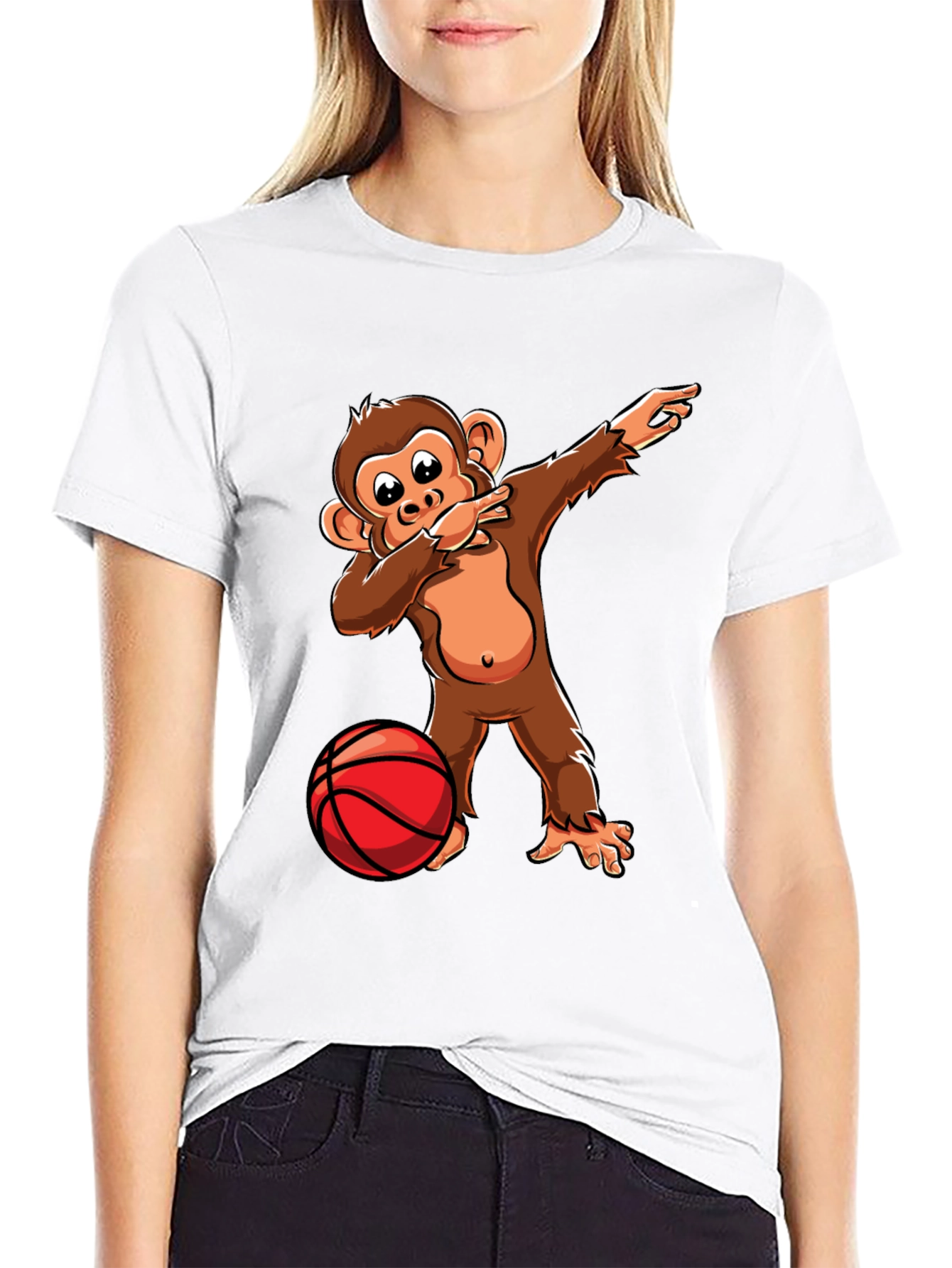 Dabbing Monkey Basketball T-Shirt