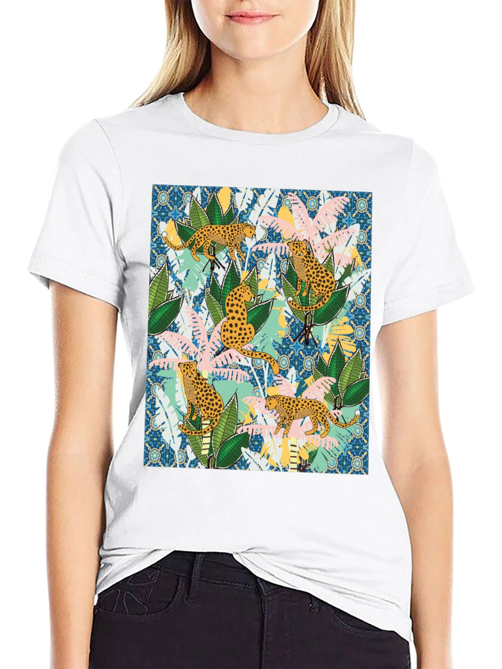 Jungle Leopard Print Mens T-Shirt