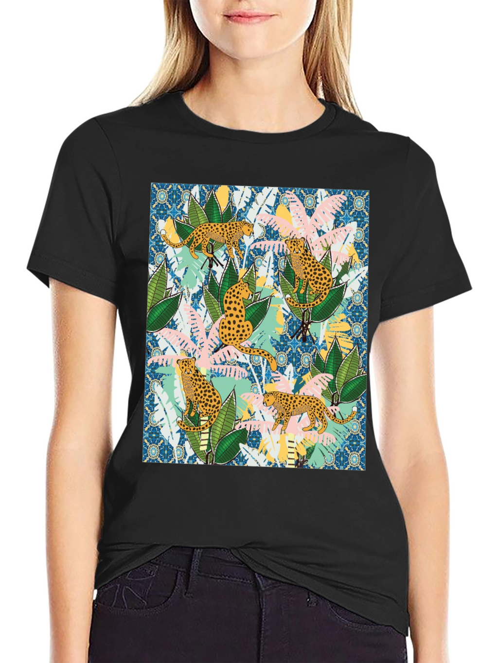 Jungle Leopard Print Mens T-Shirt