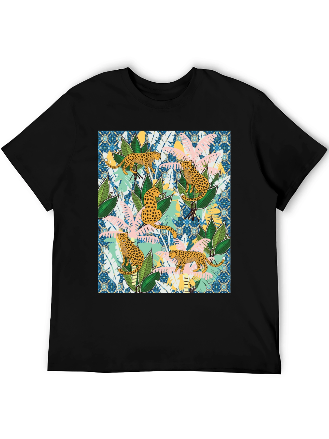 Jungle Leopard Print Mens T-Shirt