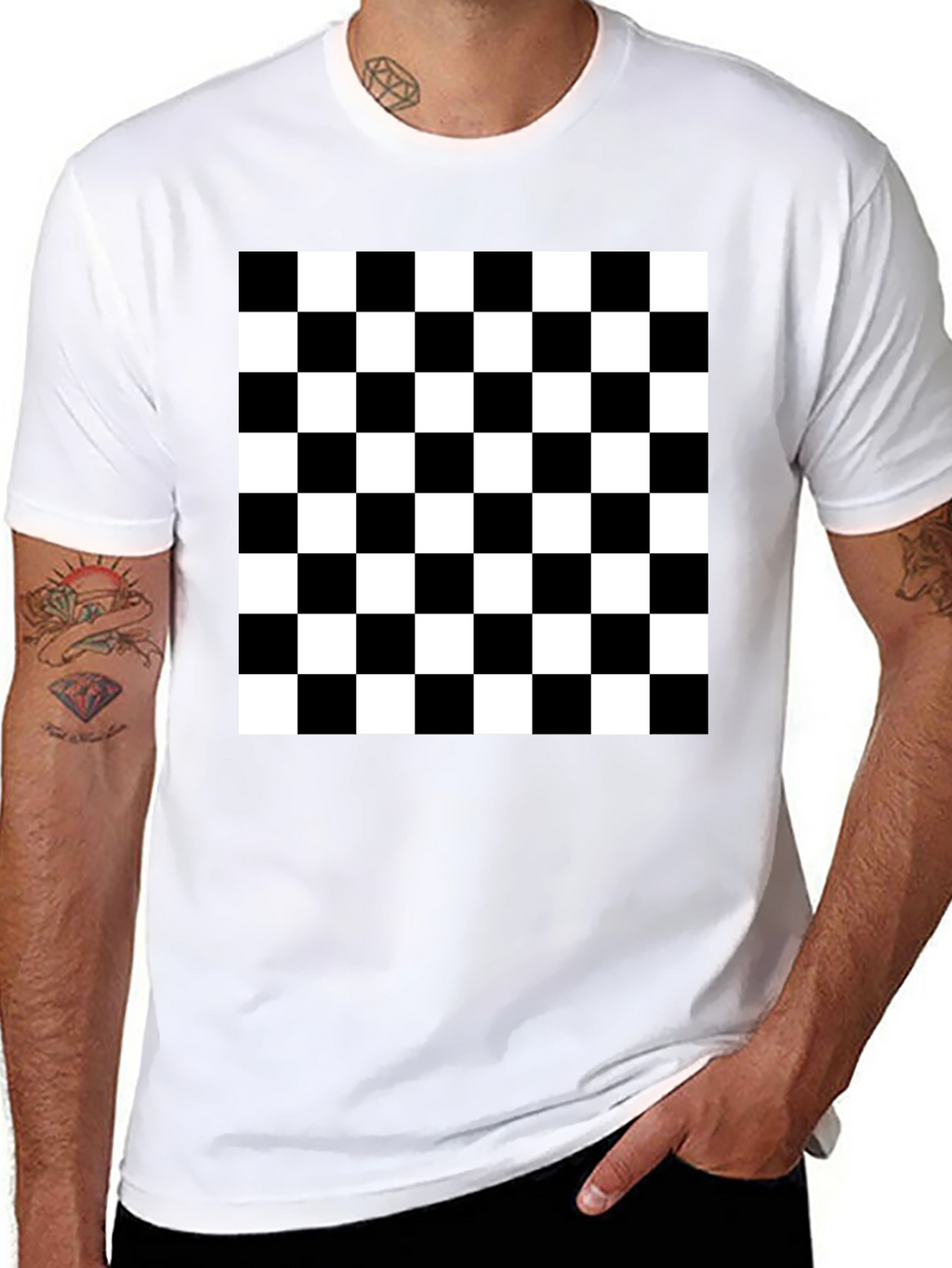 Black and White Checkerboard T-Shirt