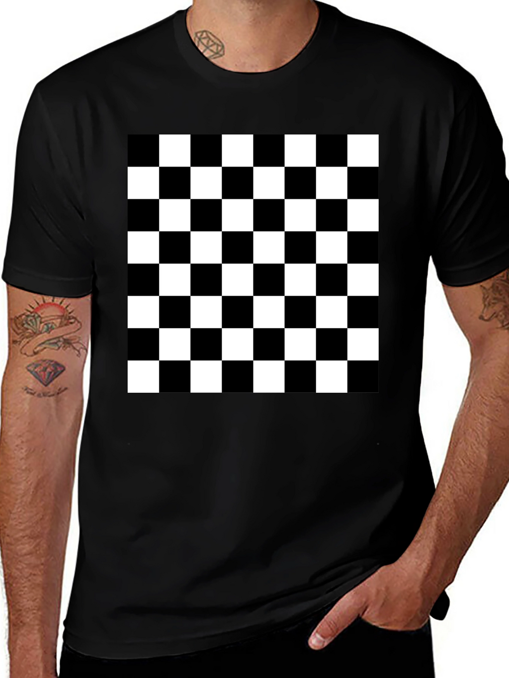Black and White Checkerboard T-Shirt