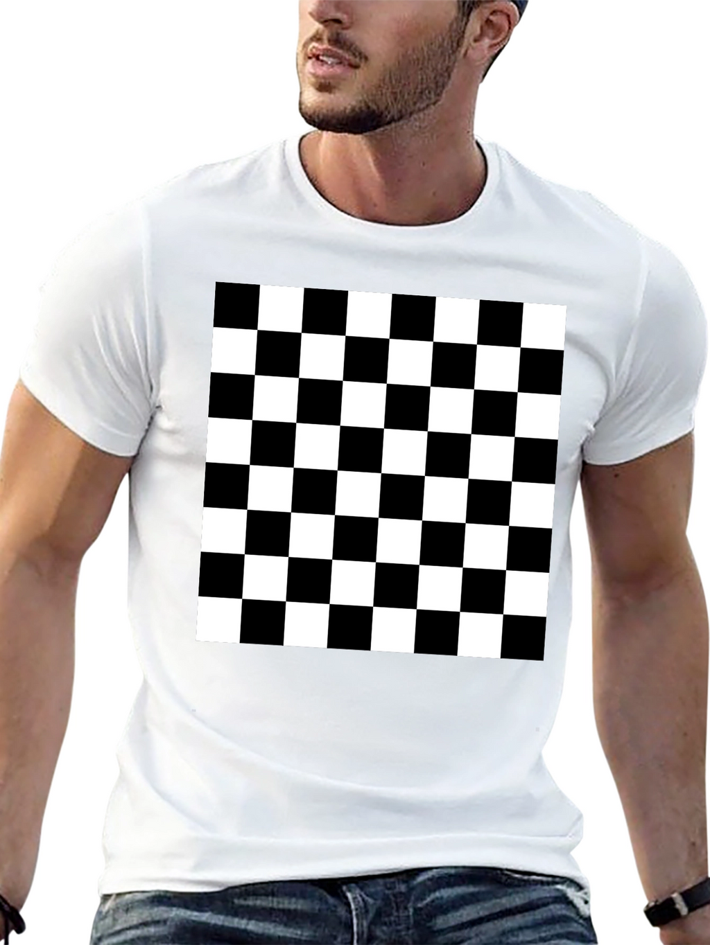 Black and White Checkerboard T-Shirt