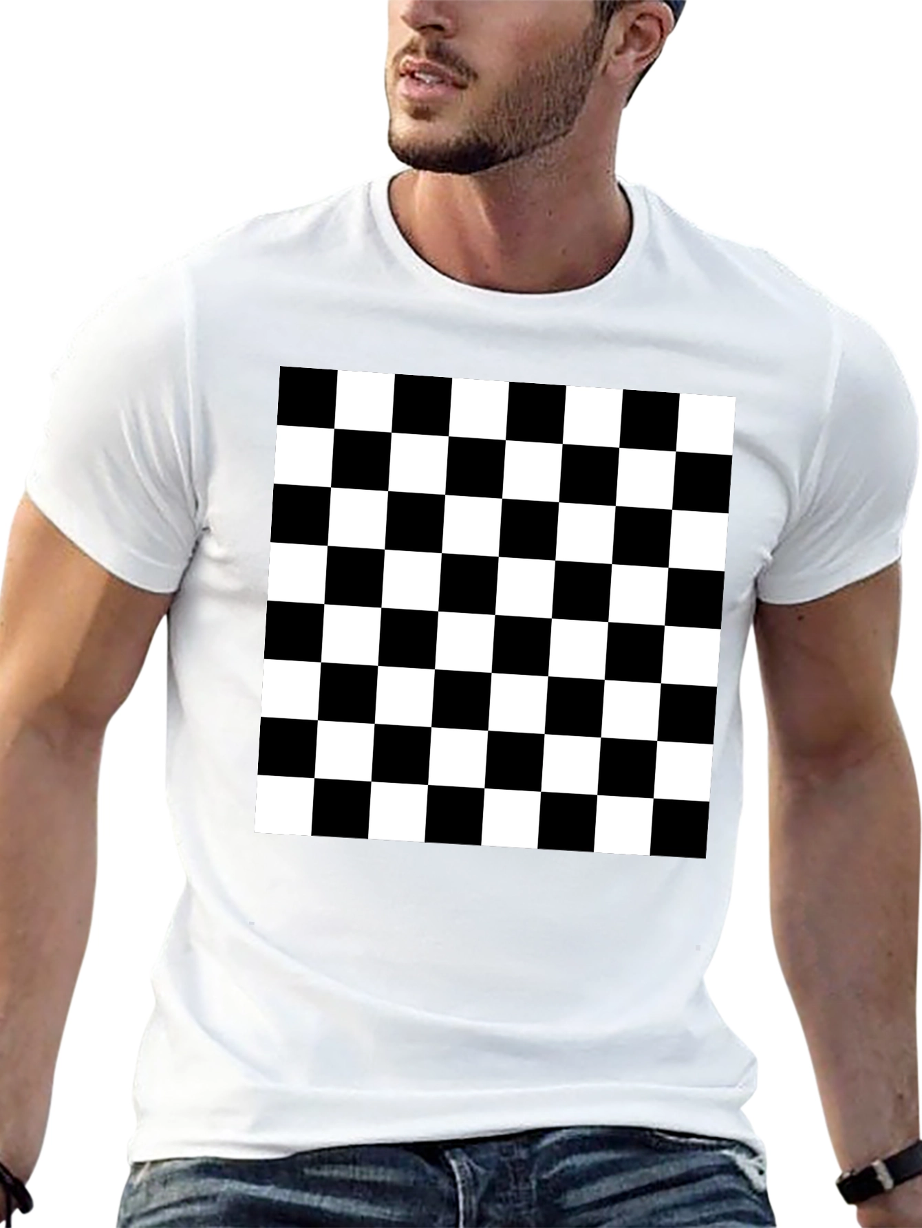 Black and White Checkerboard T-Shirt