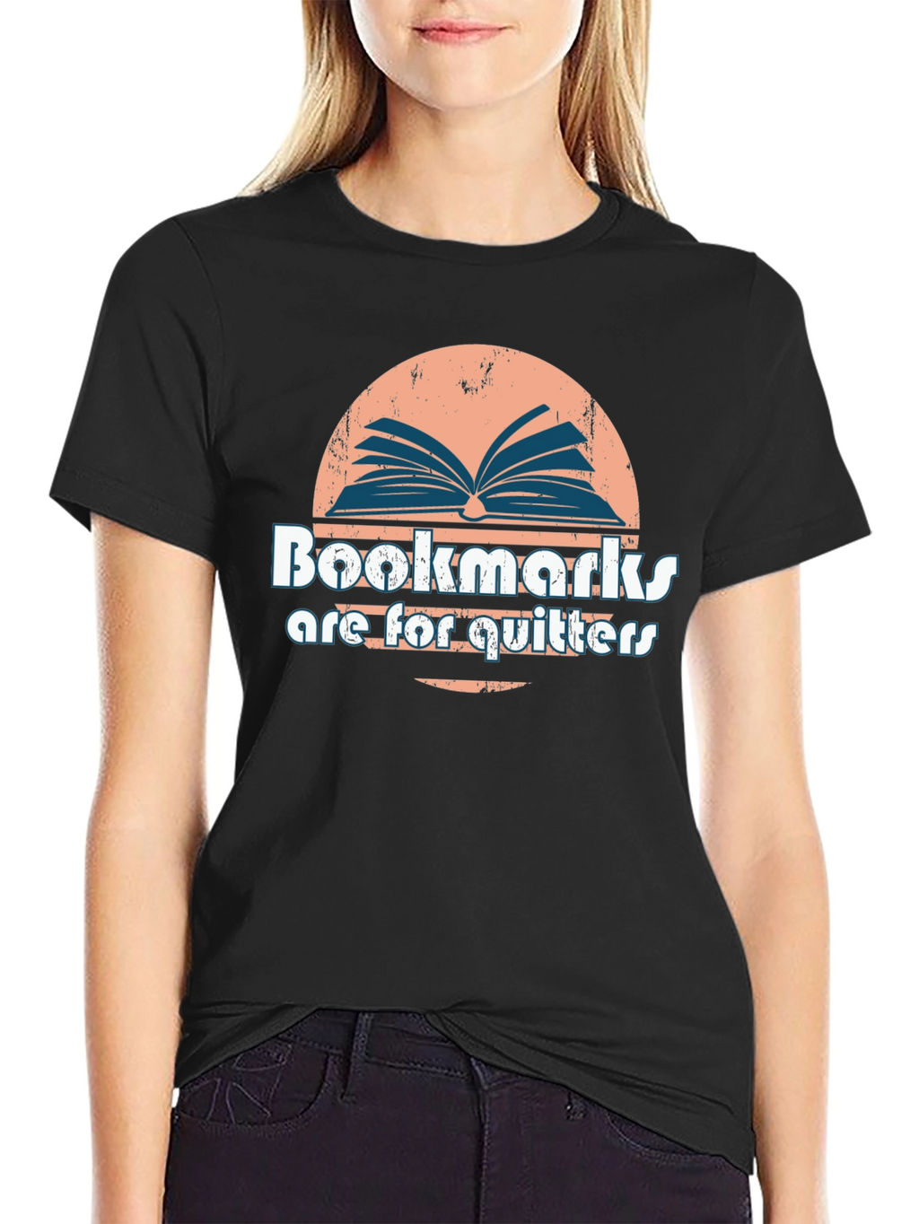 Bookmarks Are For Quitters Black T-Shirt