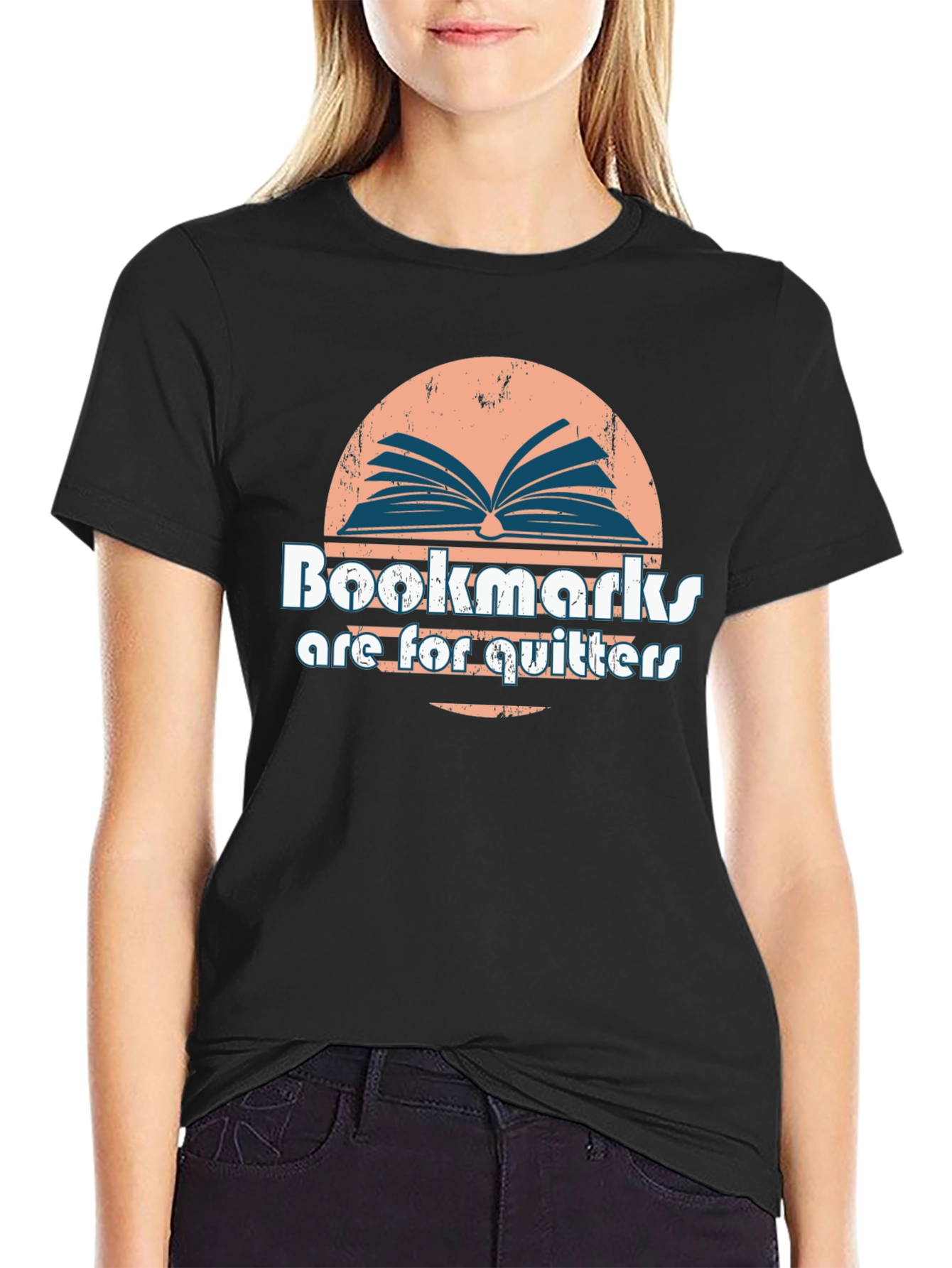 Bookmarks Are For Quitters Black T-Shirt