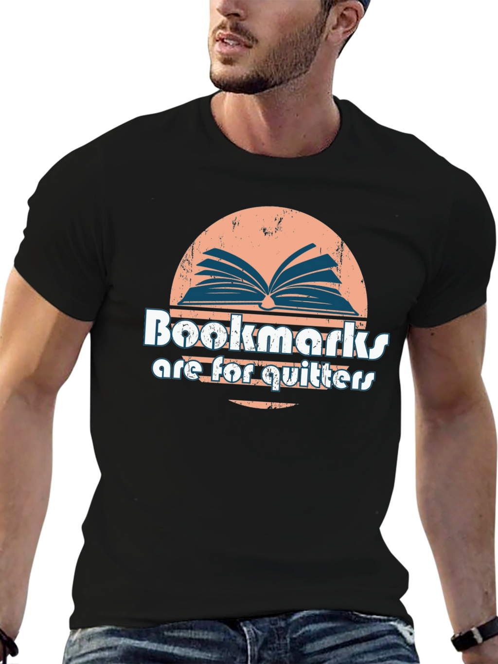 Bookmarks Are For Quitters Black T-Shirt