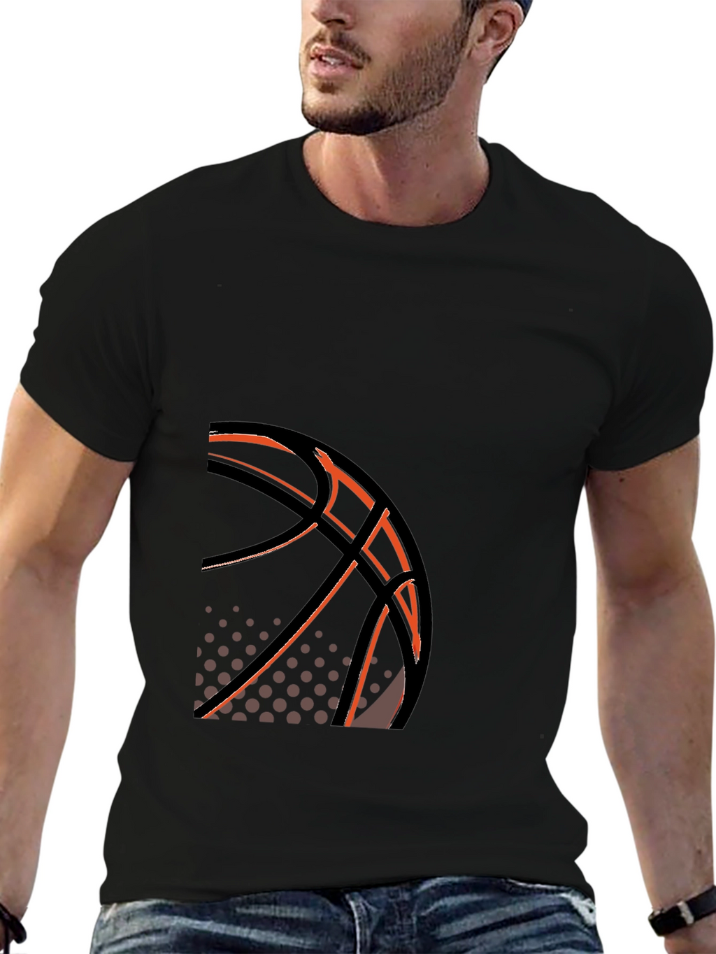 Basketball Graphic Tee - Stylish Black T-Shirt