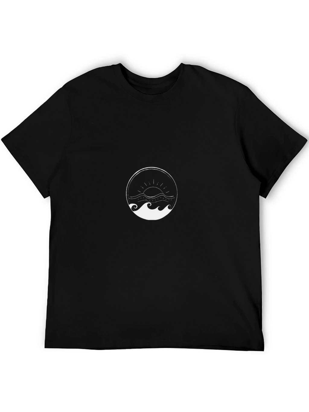 Ocean Wave Graphic Black T-Shirt