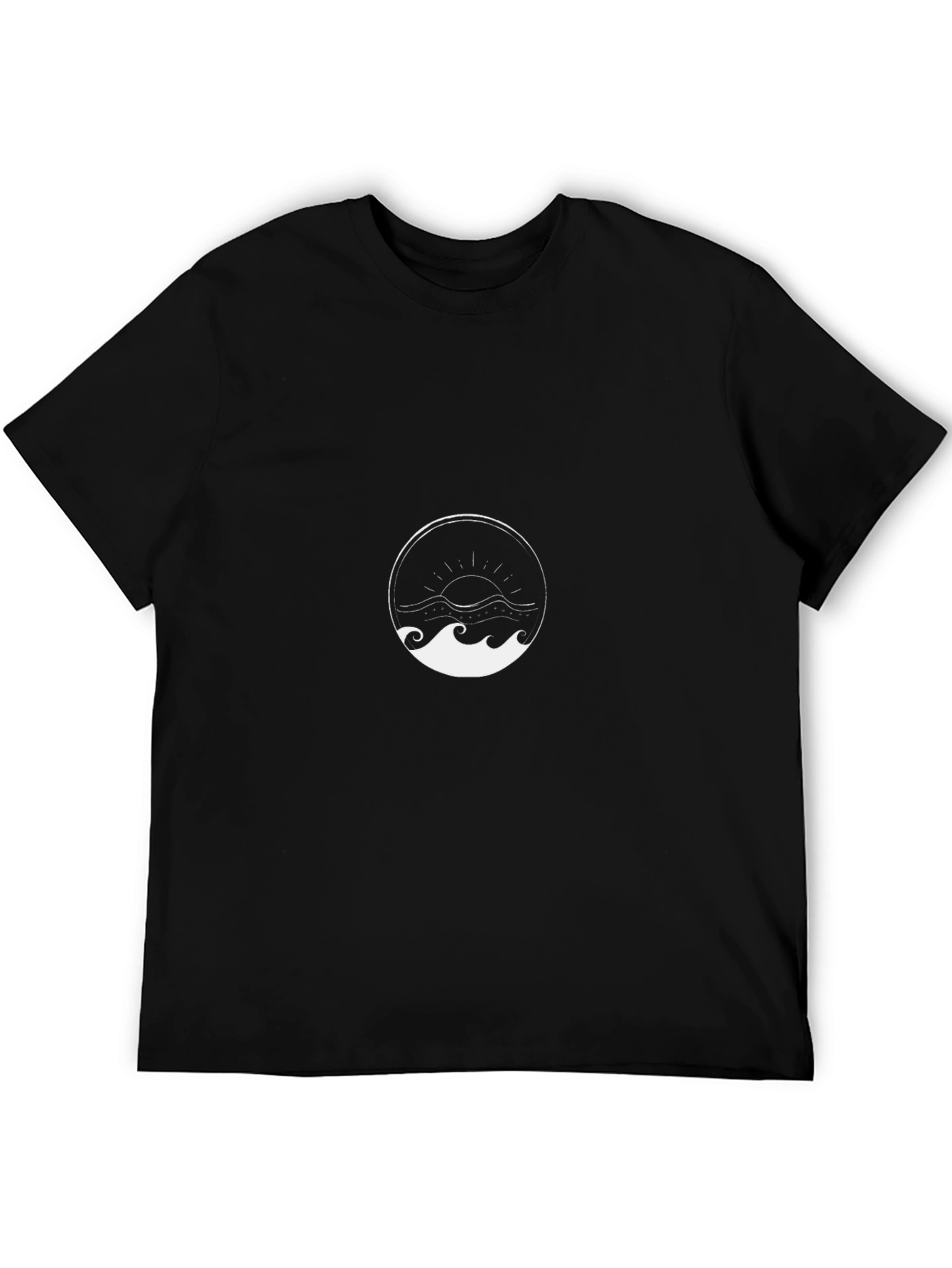Ocean Wave Graphic Black T-Shirt