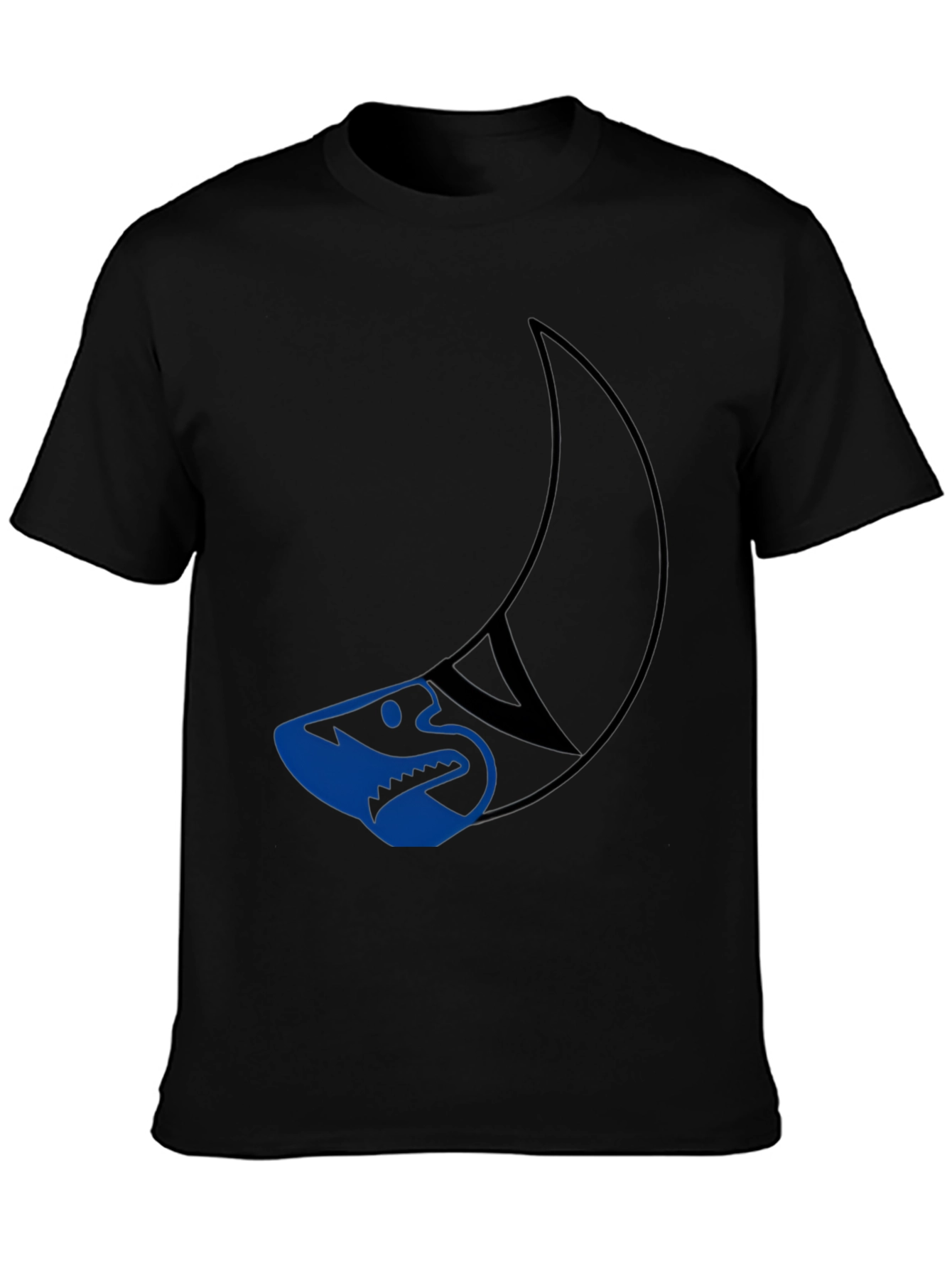 Cool Shark Graphic Tee - Black Cotton T-Shirt