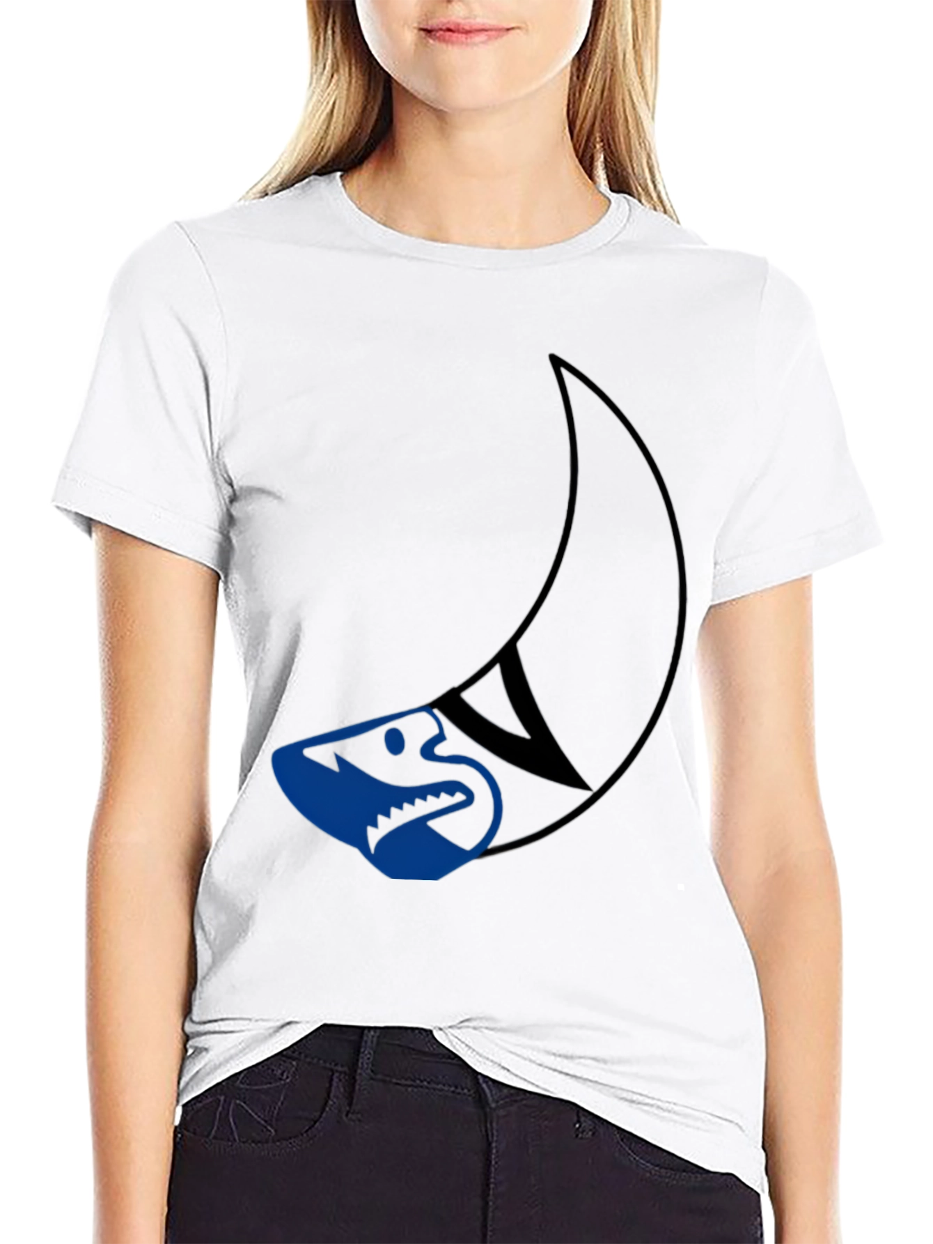 Cool Shark Graphic Tee - Black Cotton T-Shirt