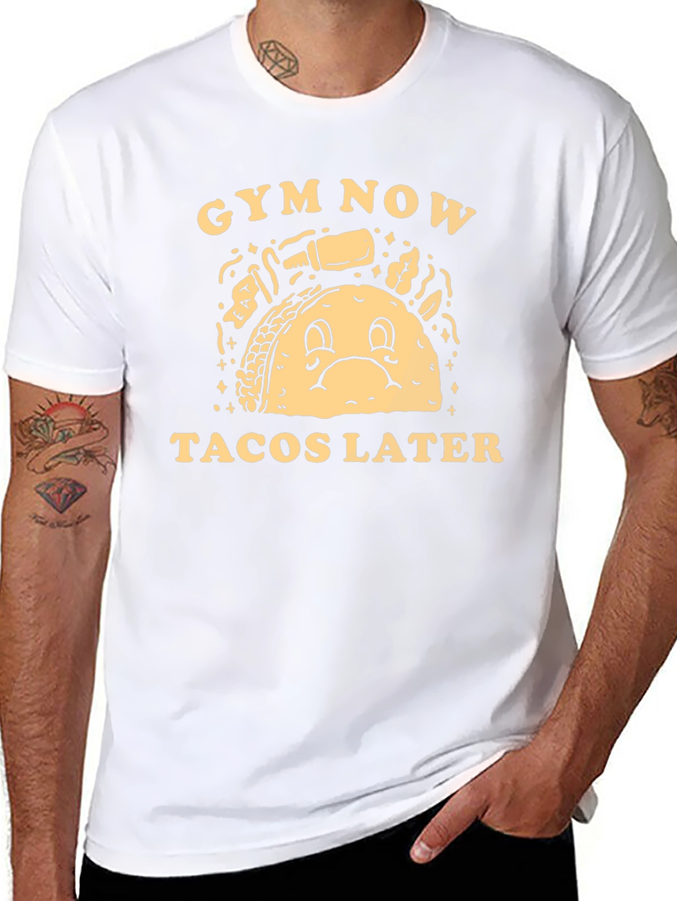 Gym Now Tacos Later Graphic Tee - Black