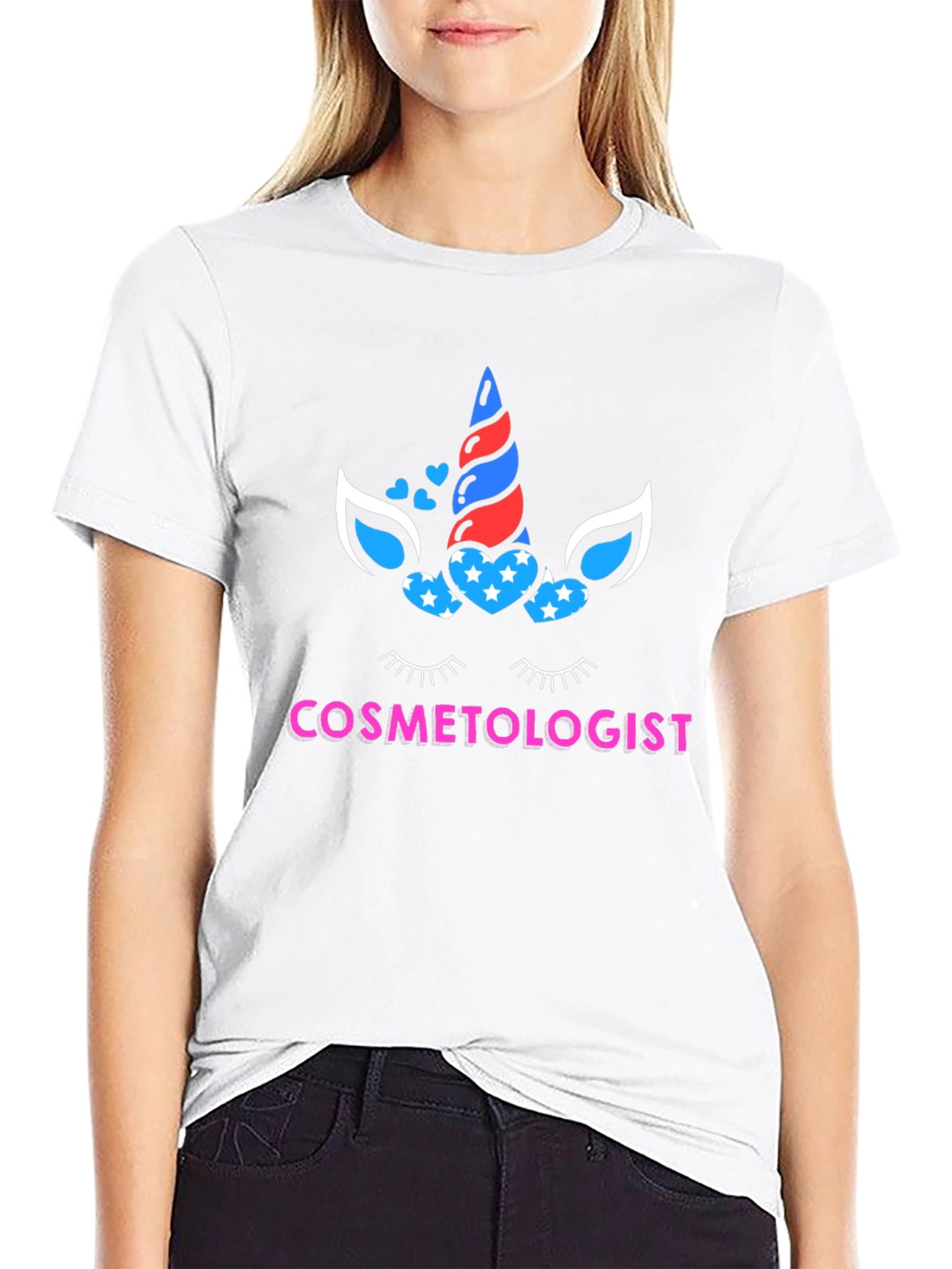 Cosmetologist Patriotic Unicorn T-Shirt