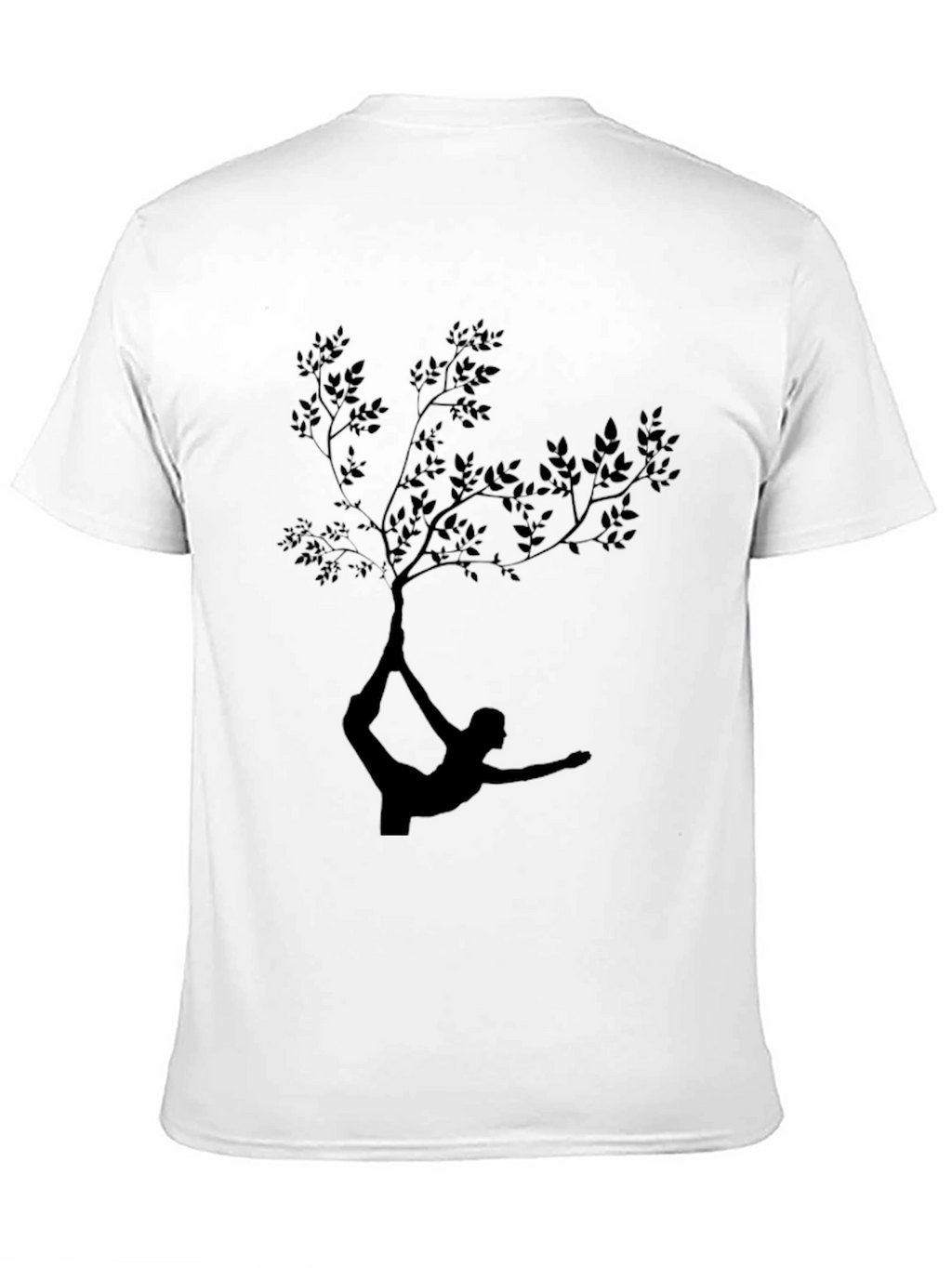 Yoga Tree Pose T-Shirt - Black Cotton Tee