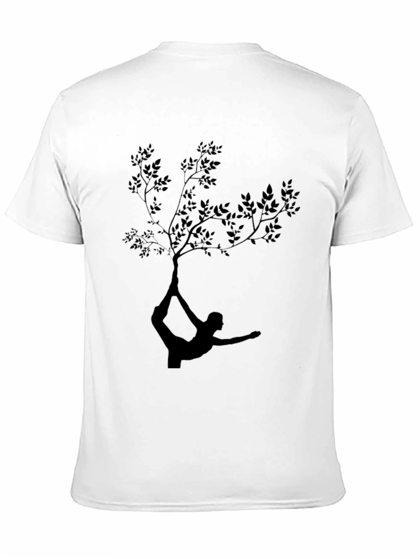 Yoga Tree Pose T-Shirt - Black Cotton Tee